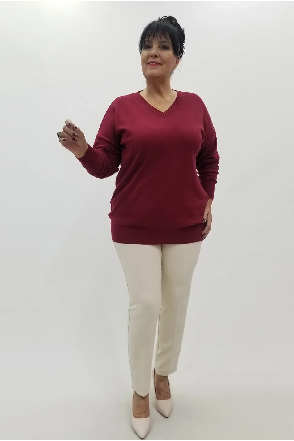 Miraggio Büyük Beden Bluz 4075 BORDO