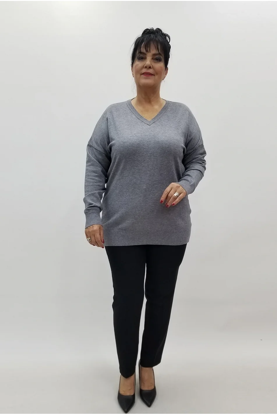 Miraggio Büyük Beden Bluz 4075 GRİ