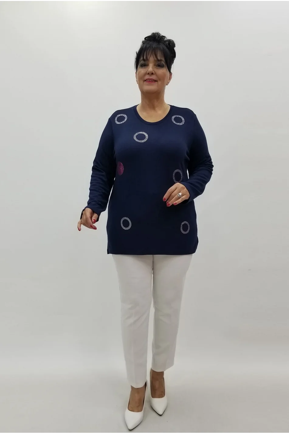 Miraggio Büyük Beden Bluz 4079 LACİVERT