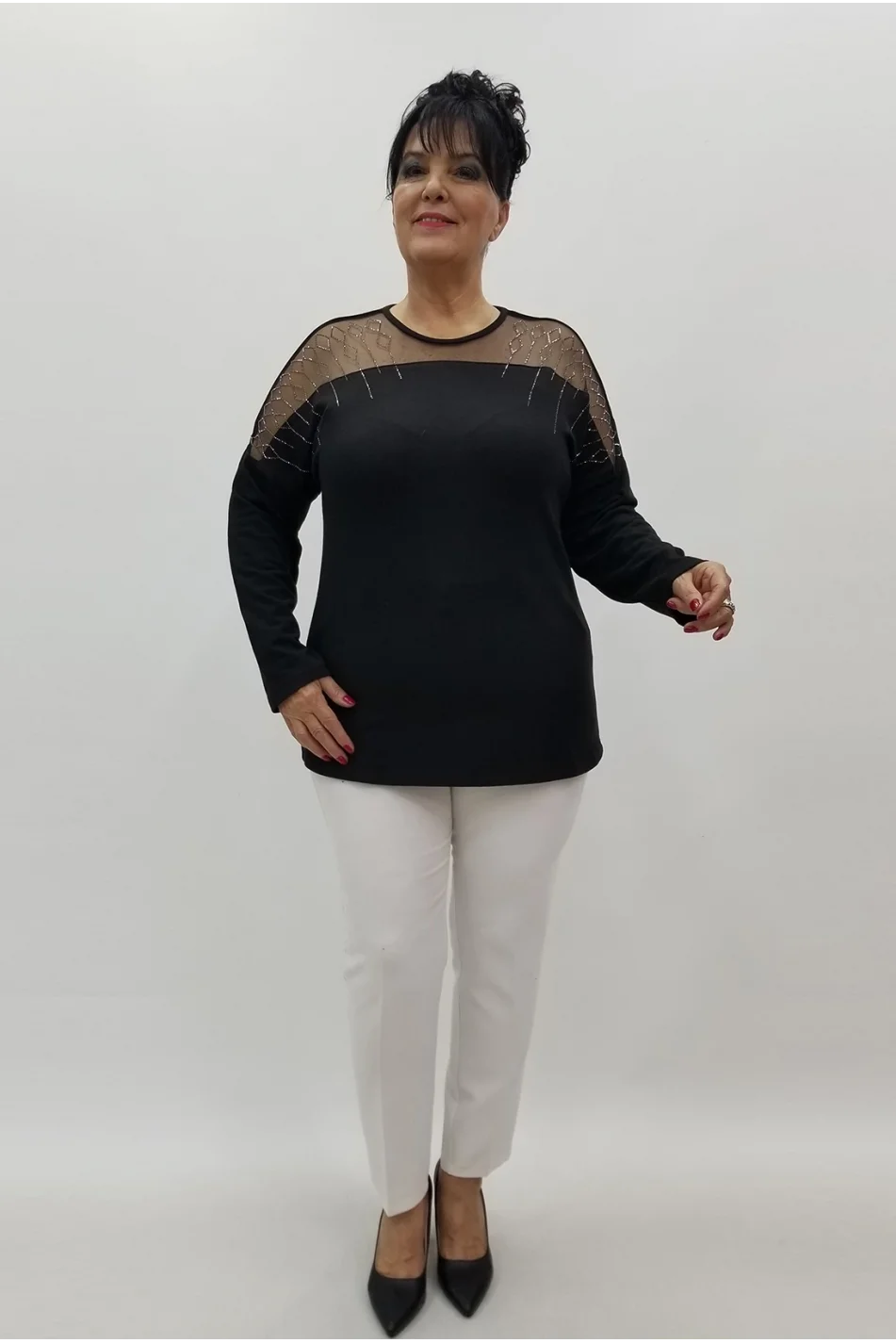 Miraggio Büyük Beden Bluz 4080 SİYAH