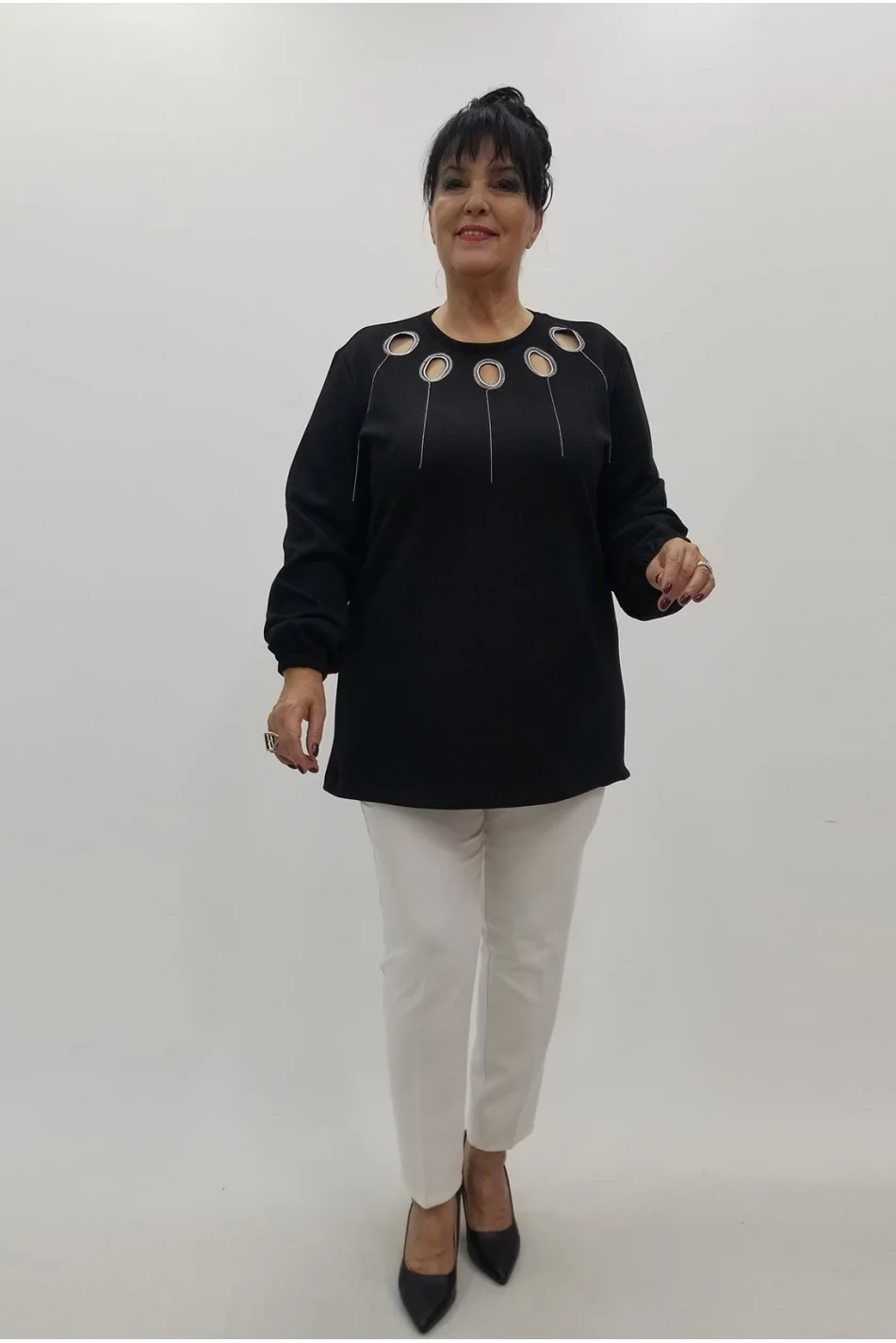 Miraggio Büyük Beden Bluz 4081 SİYAH