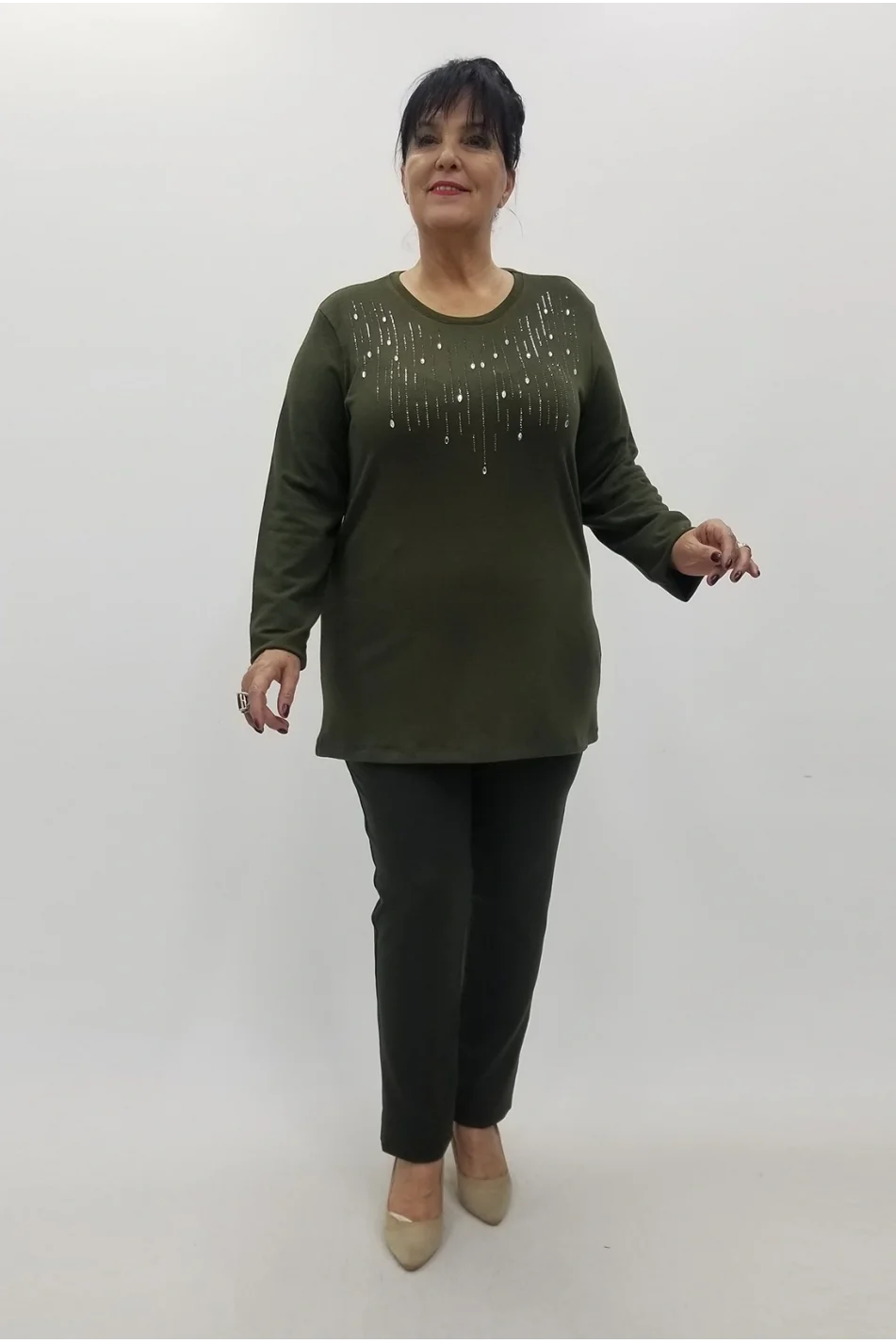 Miraggio Büyük Beden Bluz 4084 HAKİ