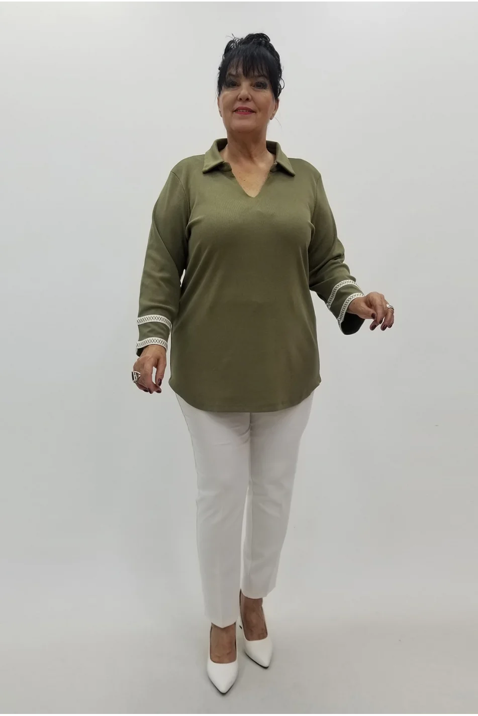 Miraggio Büyük Beden Bluz 4086 HAKİ