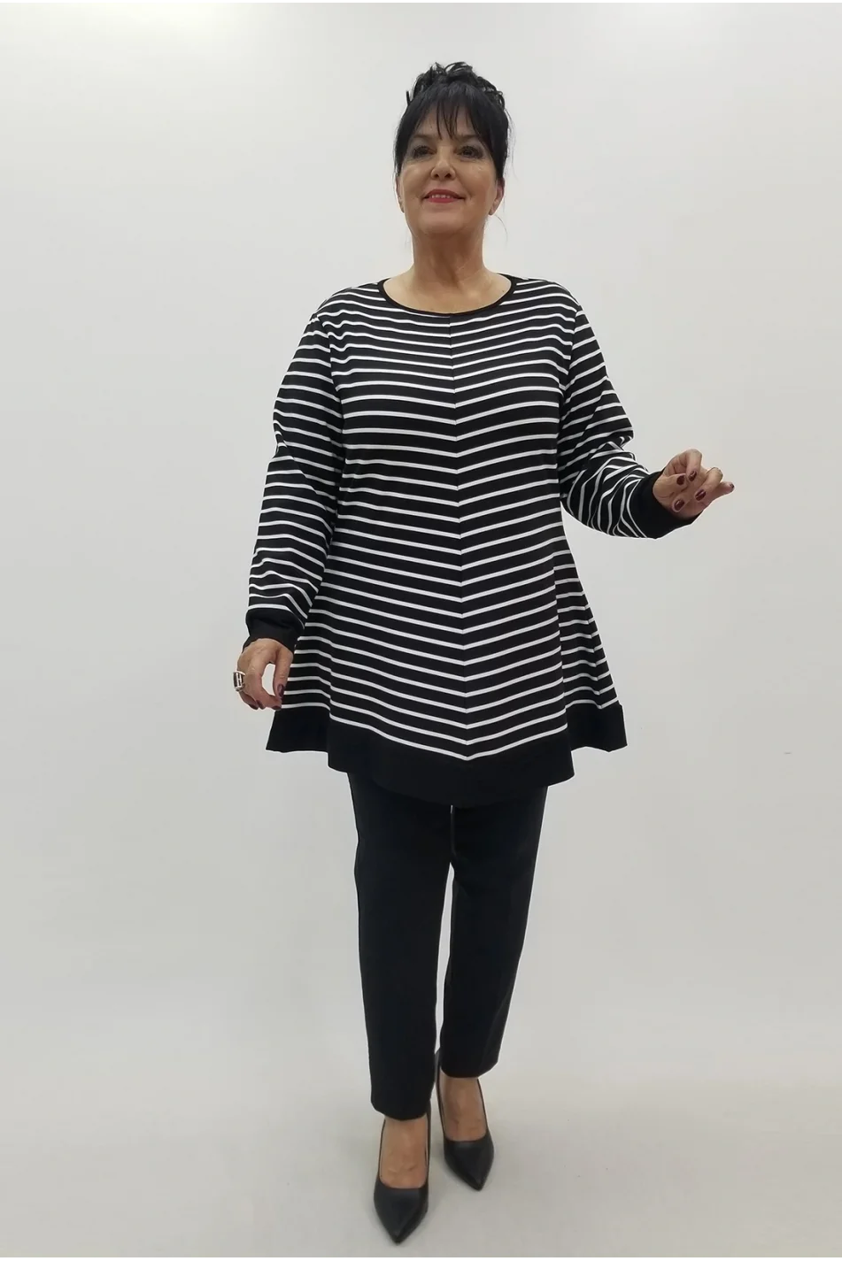 Miraggio Büyük Beden Bluz 4110 SİYAH/BEYAZ