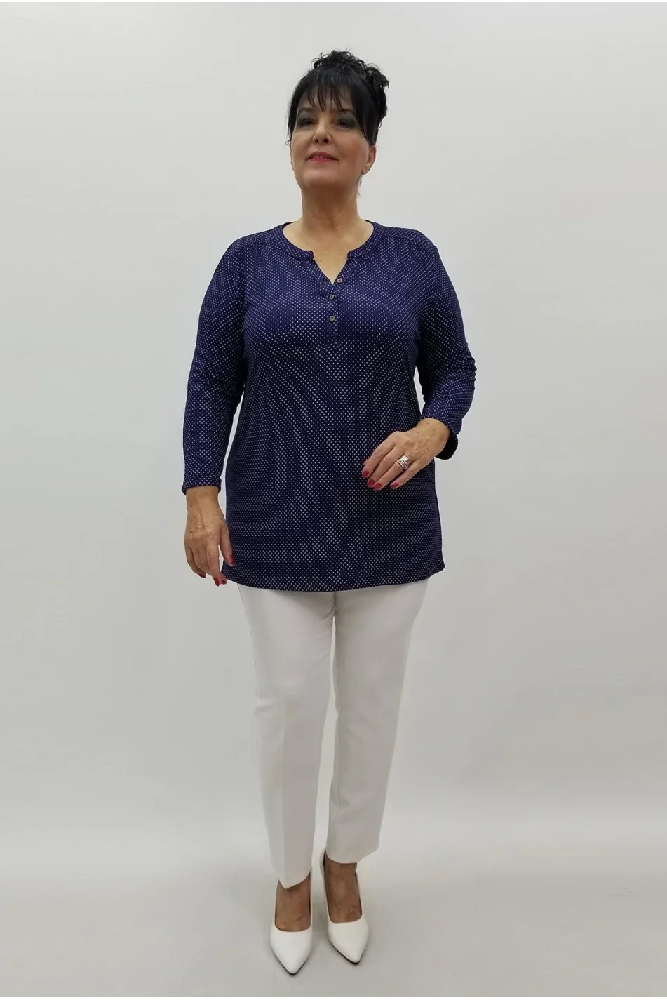 Miraggio Büyük Beden Bluz 4114 LACİVERT