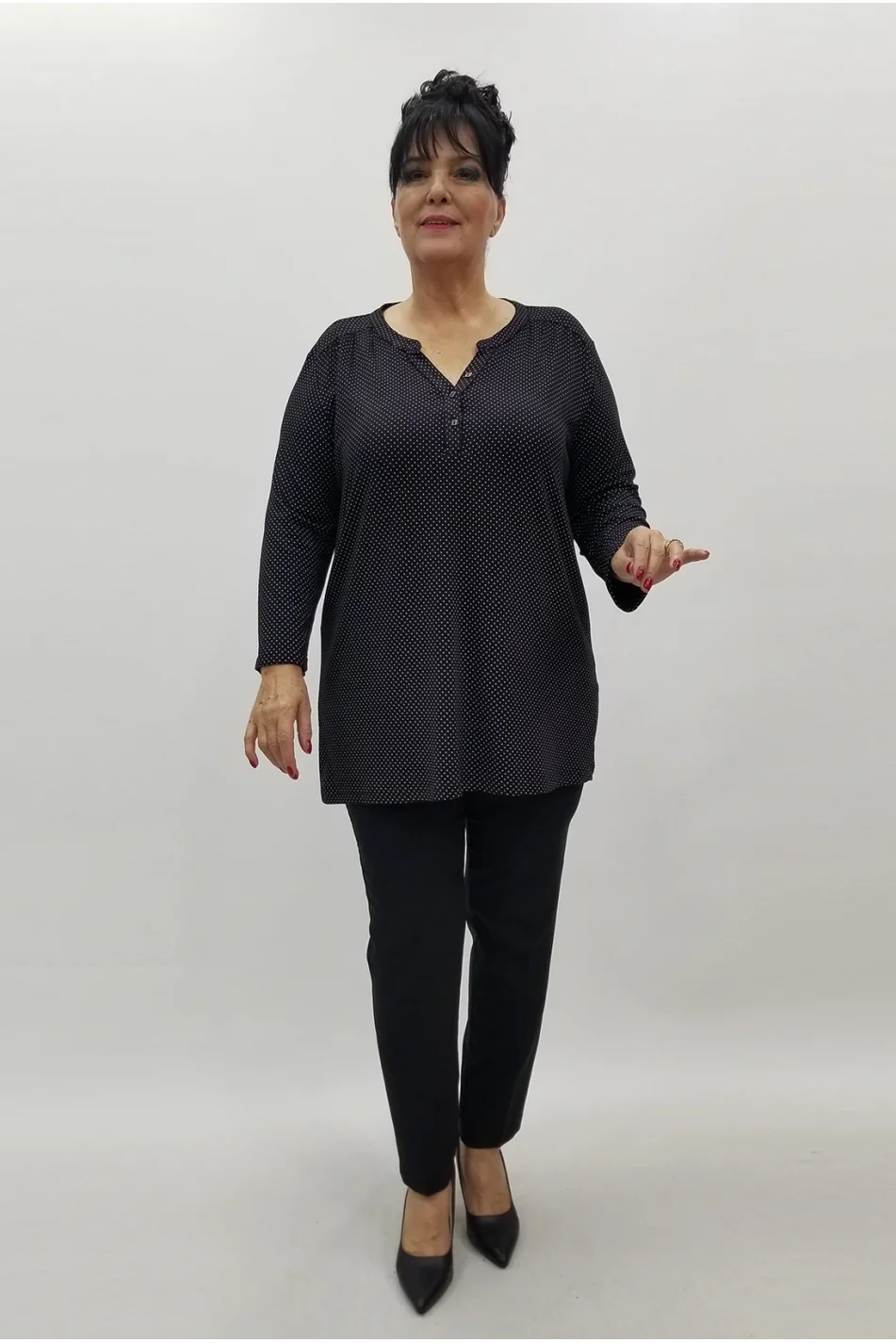 Miraggio Büyük Beden Bluz 4114 SİYAH