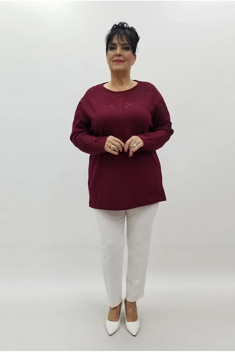 Miraggio Büyük Beden Bluz 4130 BORDO