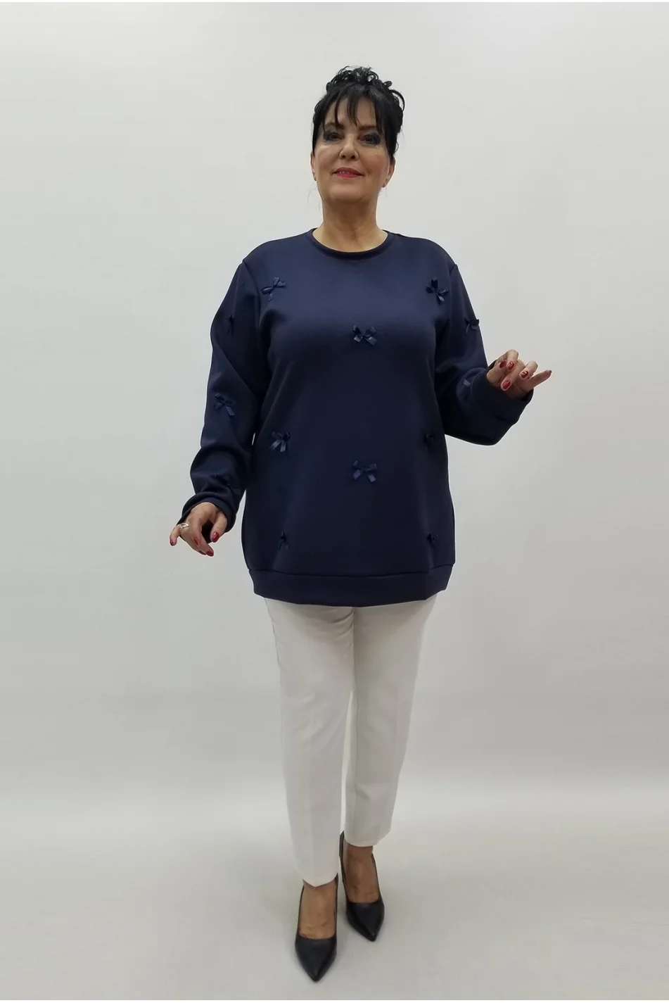 Miraggio Büyük Beden Bluz 4167 LACİVERT