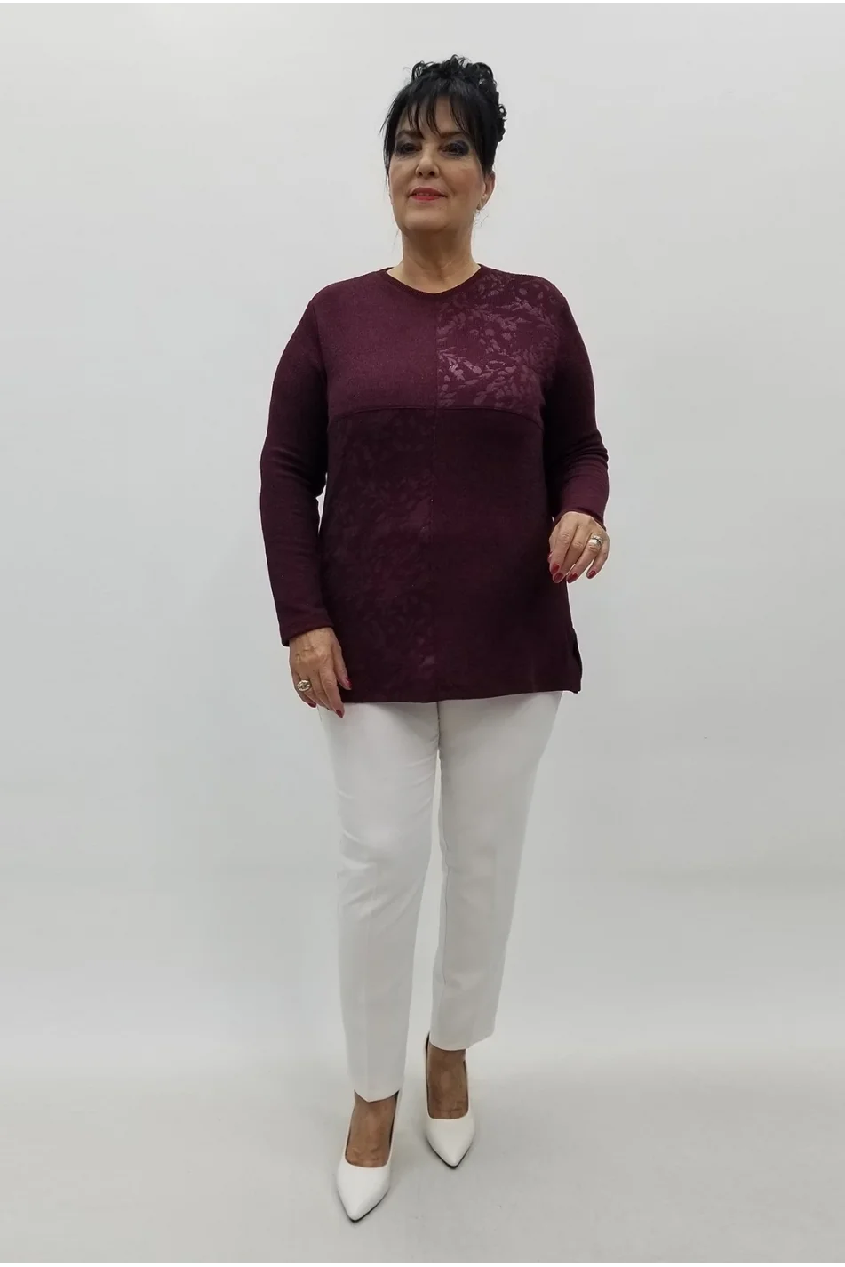 Miraggio Büyük Beden Bluz 4171 BORDO