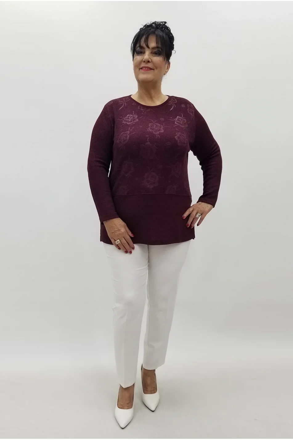 Miraggio Büyük Beden Bluz 4176 BORDO