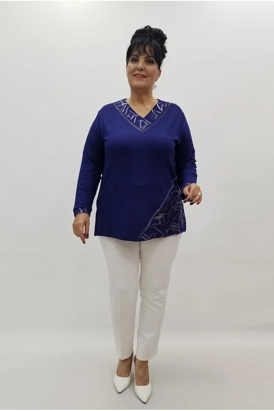 Miraggio Büyük Beden Bluz 4184 LACİVERT