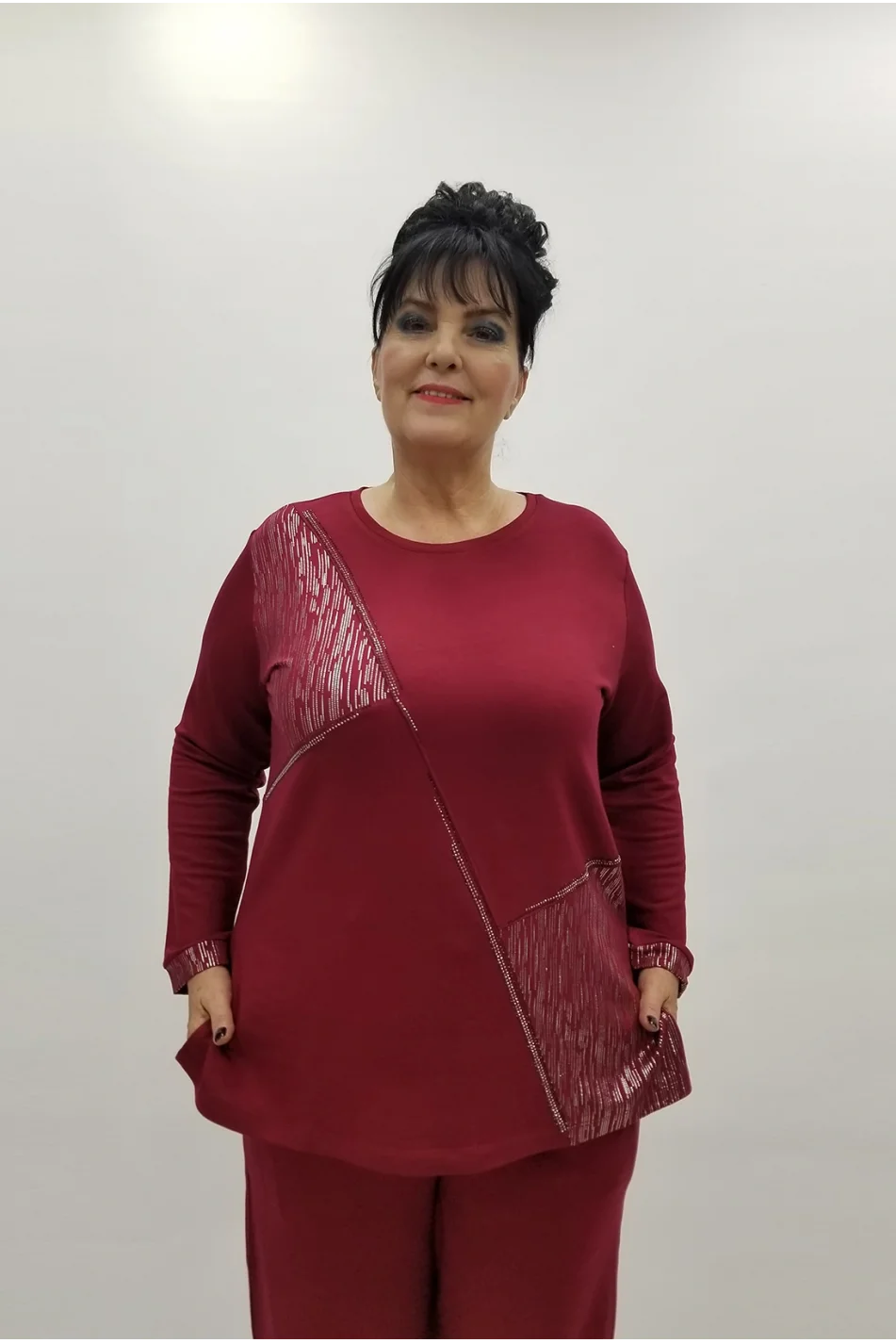 Miraggio Büyük Beden Bluz 4186 BORDO