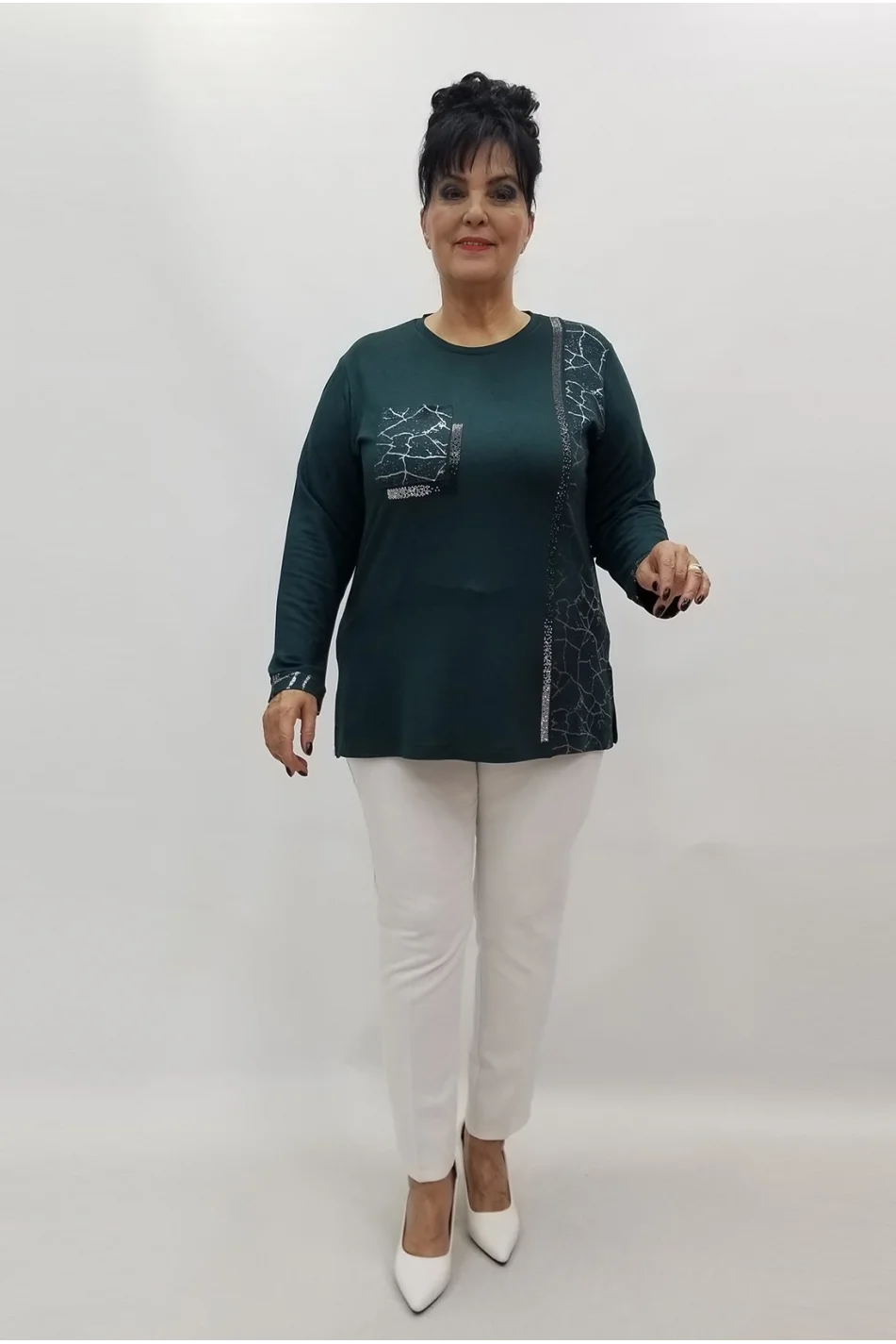 Miraggio Büyük Beden Bluz 4187 PETROL