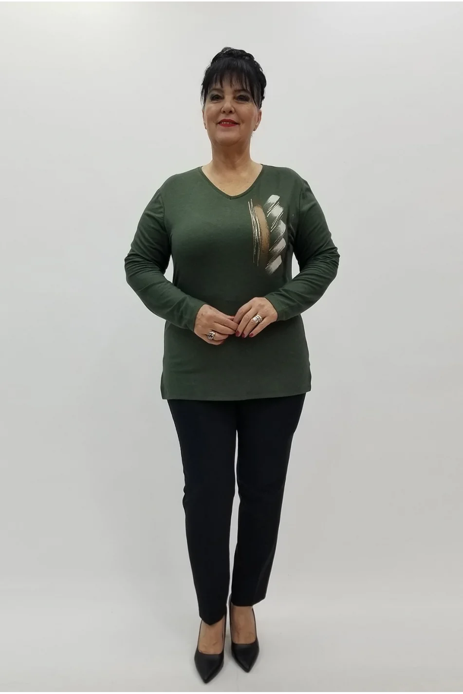 Miraggio Büyük Beden Bluz 4220 HAKİ