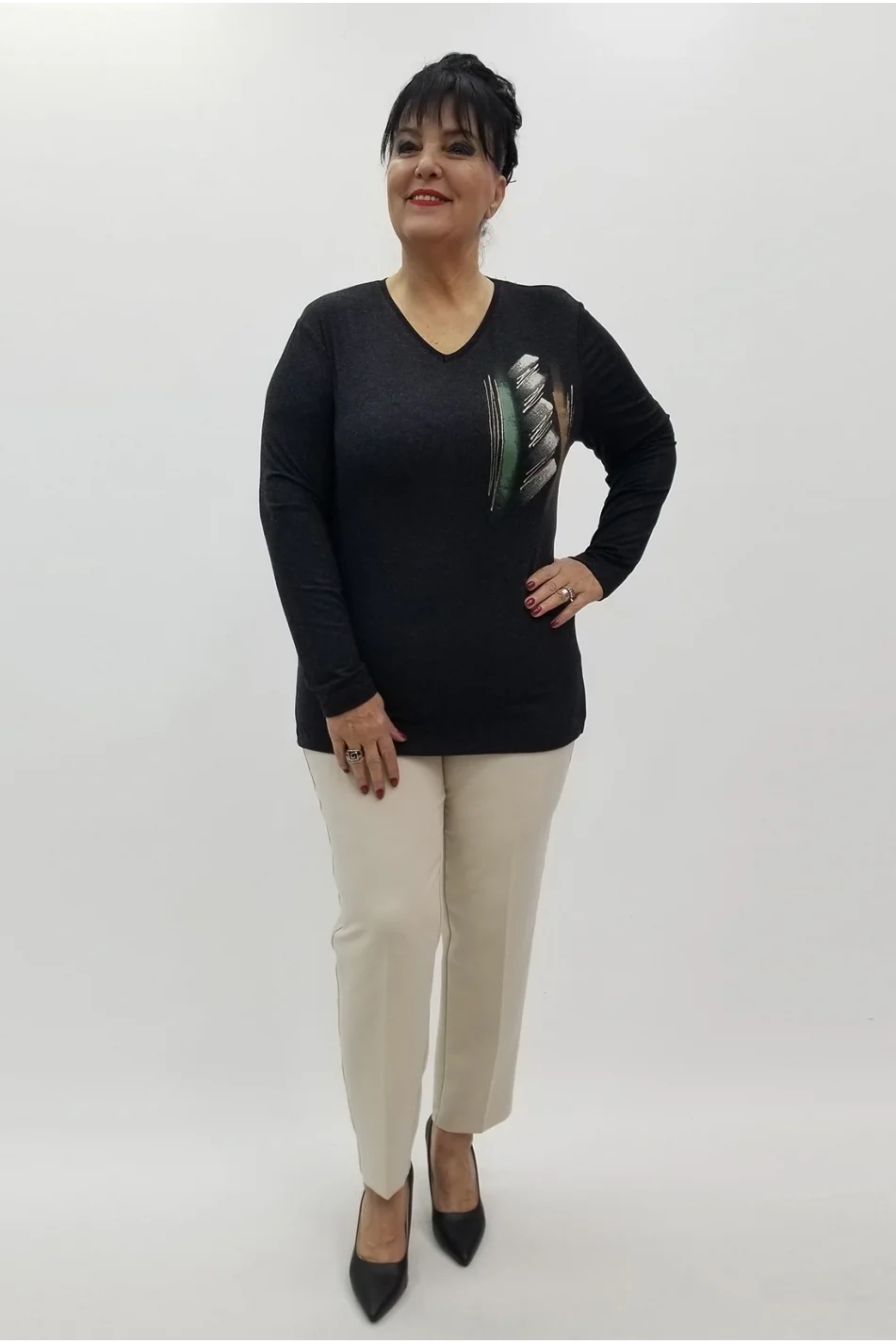 Miraggio Büyük Beden Bluz 4220 SİYAH