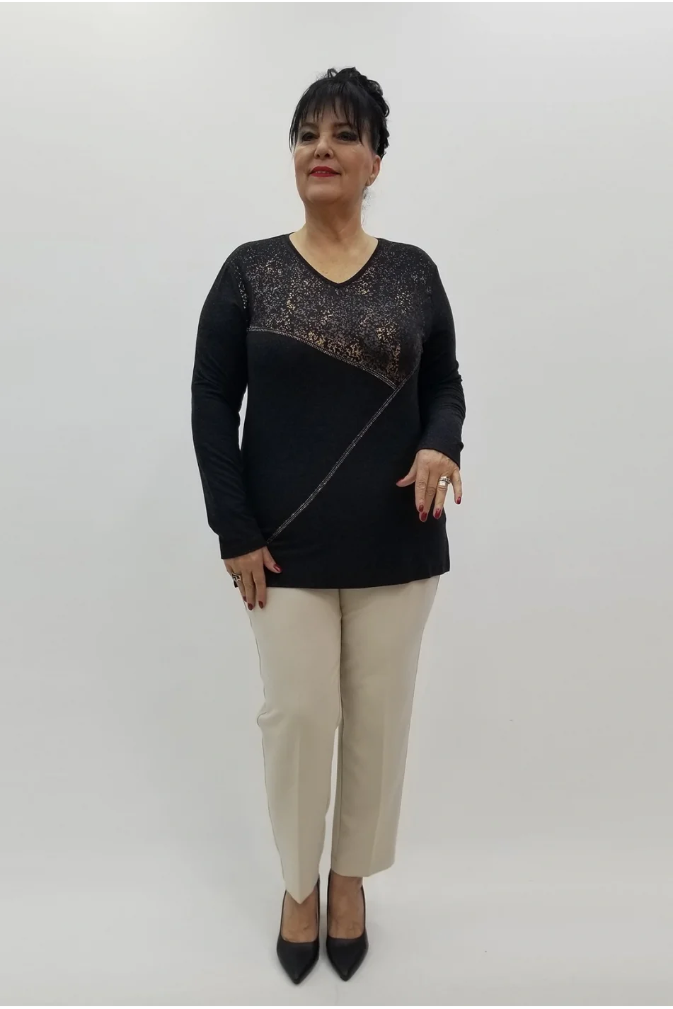 Miraggio Büyük Beden Bluz 4223 SİYAH