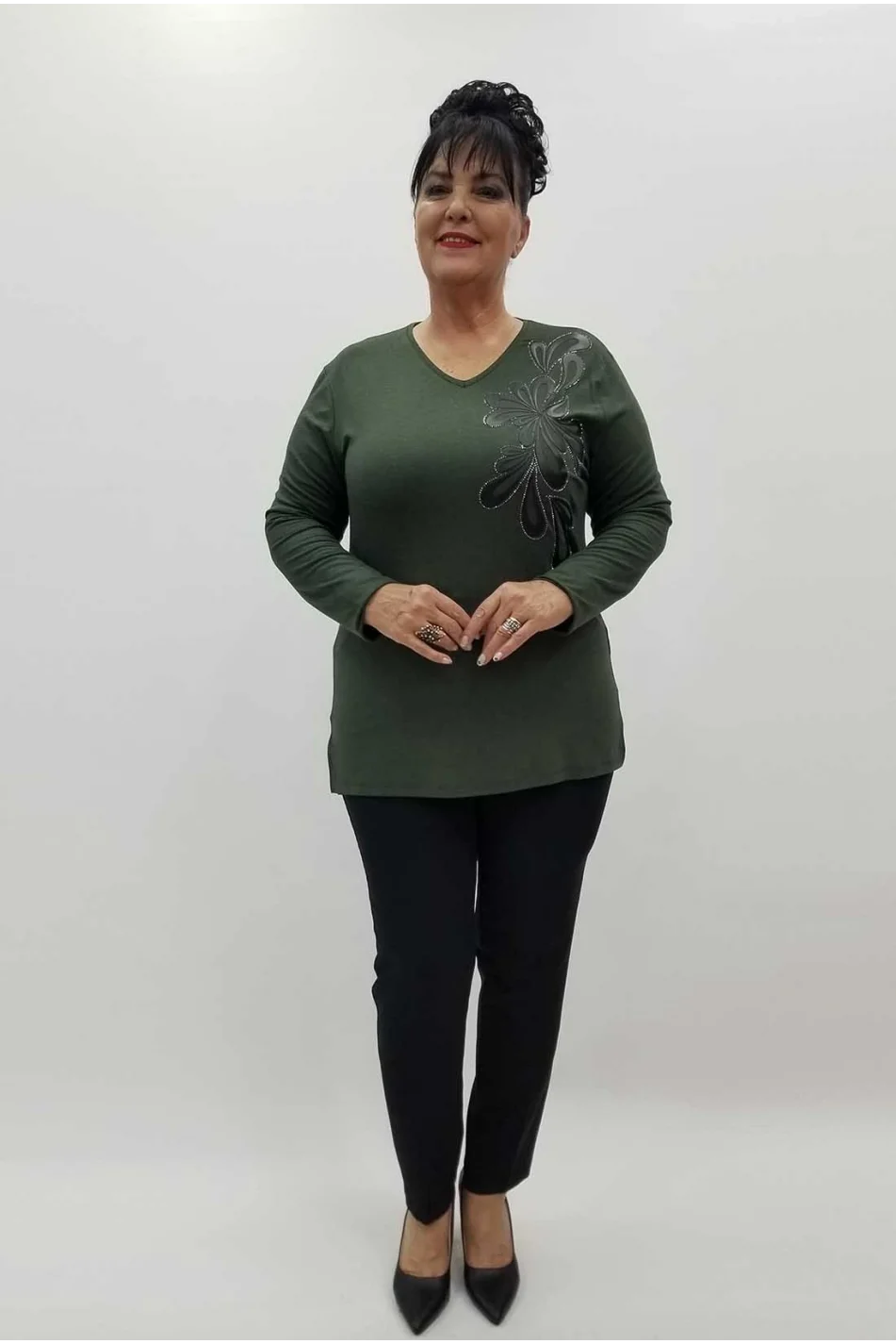 Miraggio Büyük Beden Bluz 4225 HAKİ