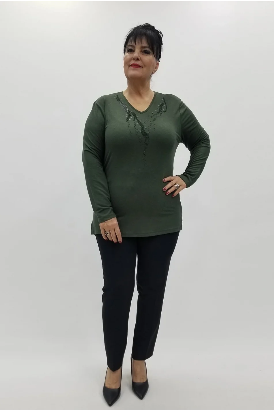 Miraggio Büyük Beden Bluz 4226 HAKİ