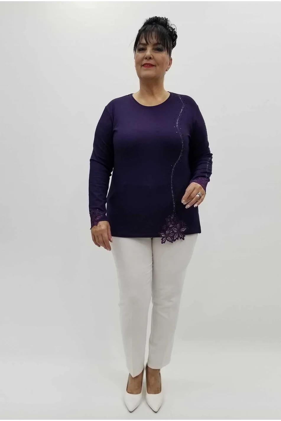Miraggio Büyük Beden Bluz 4232 MOR