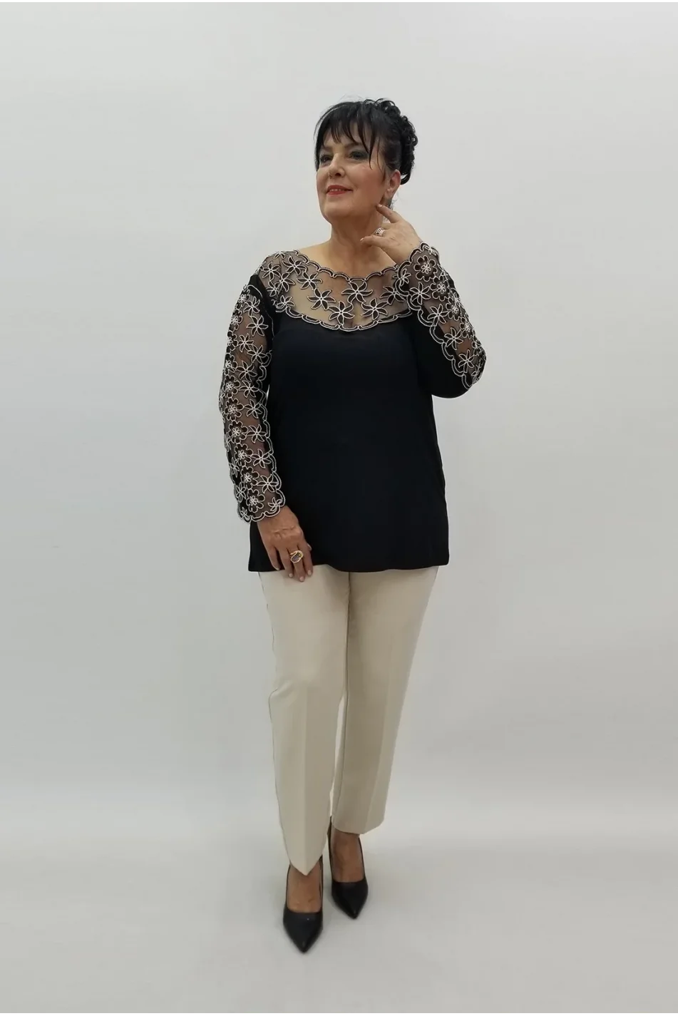 Miraggio Büyük Beden Bluz 4239 SİYAH