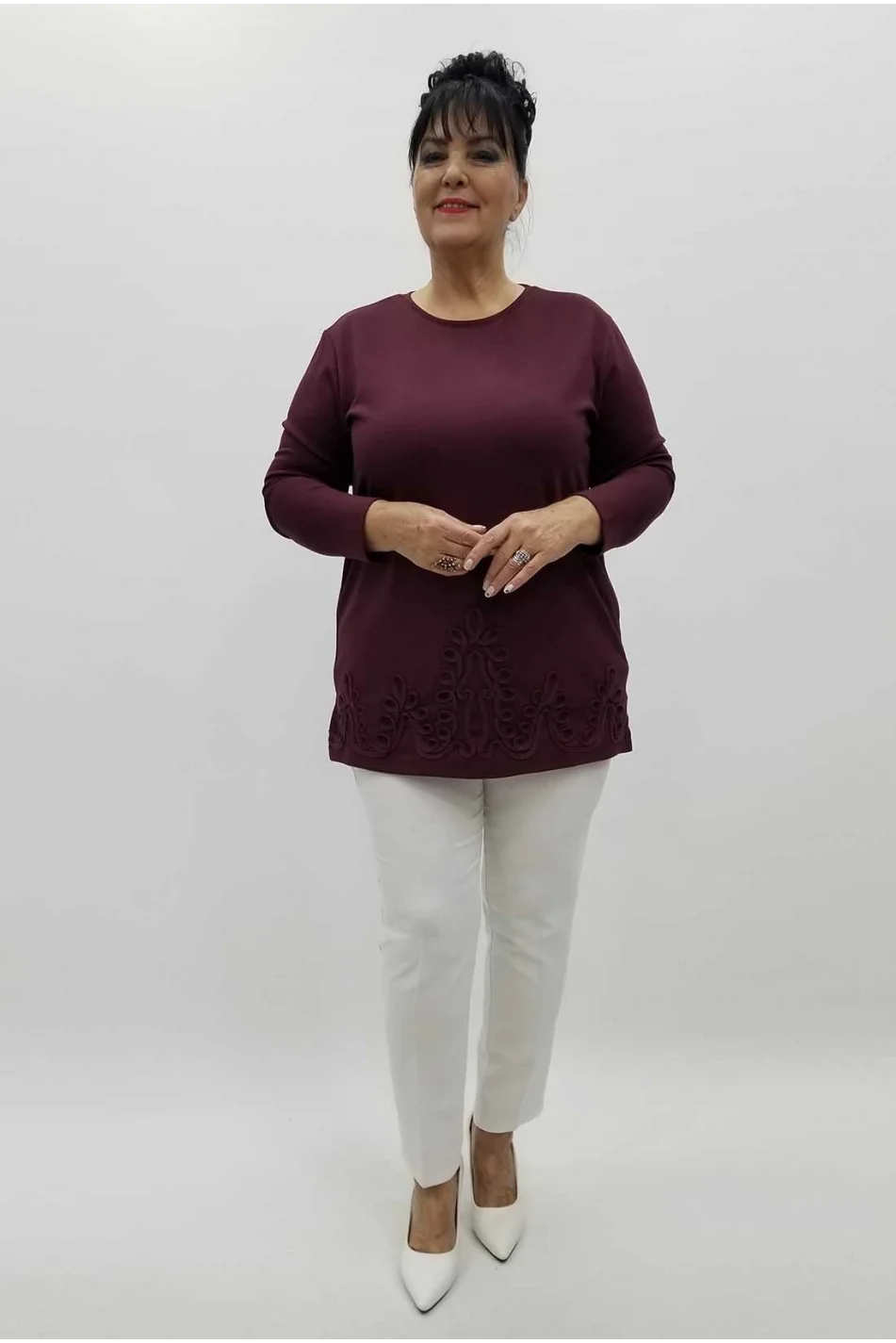 Miraggio Büyük Beden Bluz 4255 BORDO