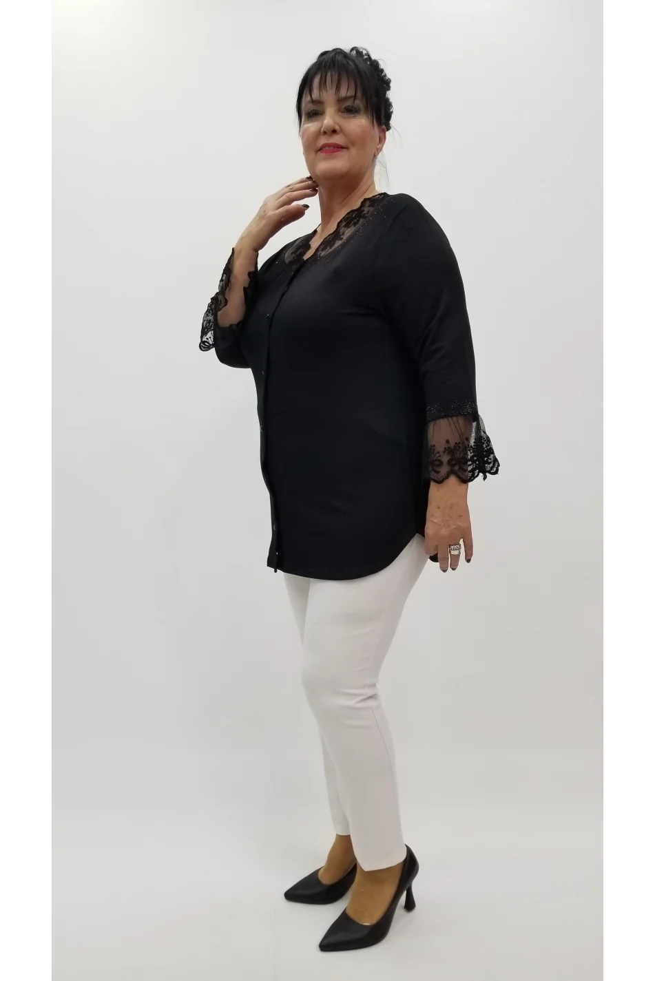 Miraggio Büyük Beden Bluz 4268 SİYAH