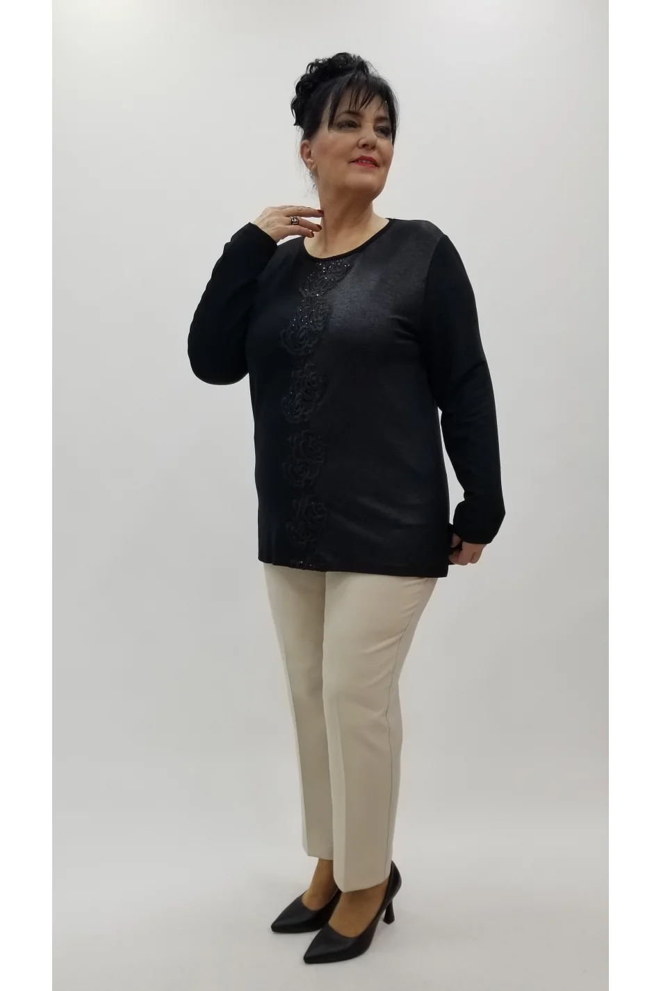 Miraggio Büyük Beden Bluz 4277 SİYAH