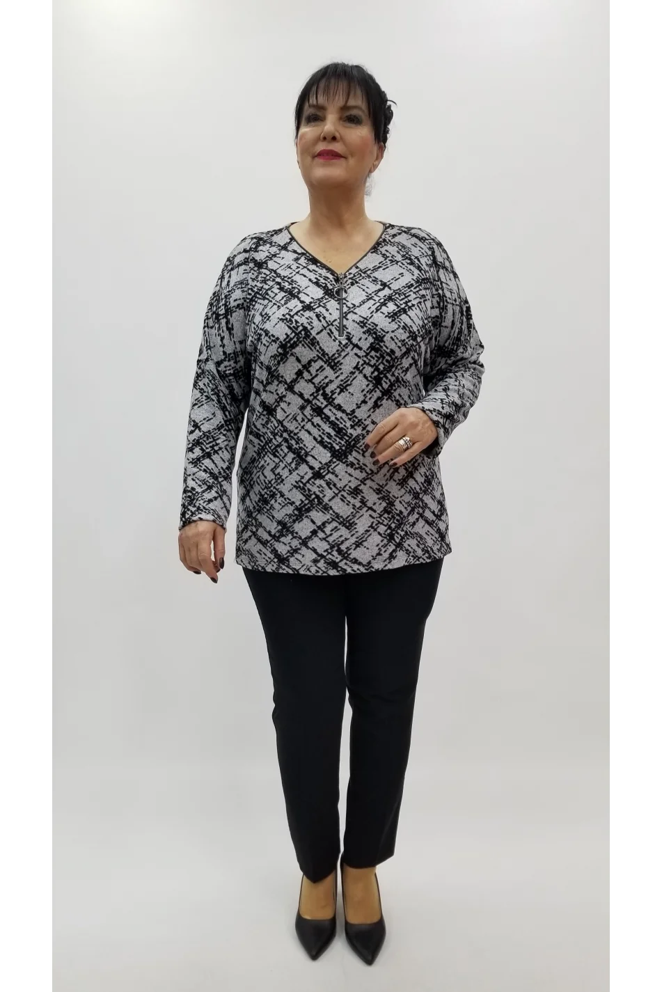 Miraggio Büyük Beden Bluz 4281 GRİ