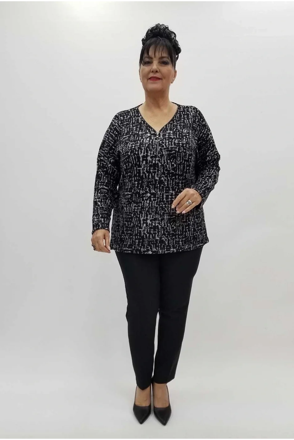 Miraggio Büyük Beden Bluz 4281 SİYAH