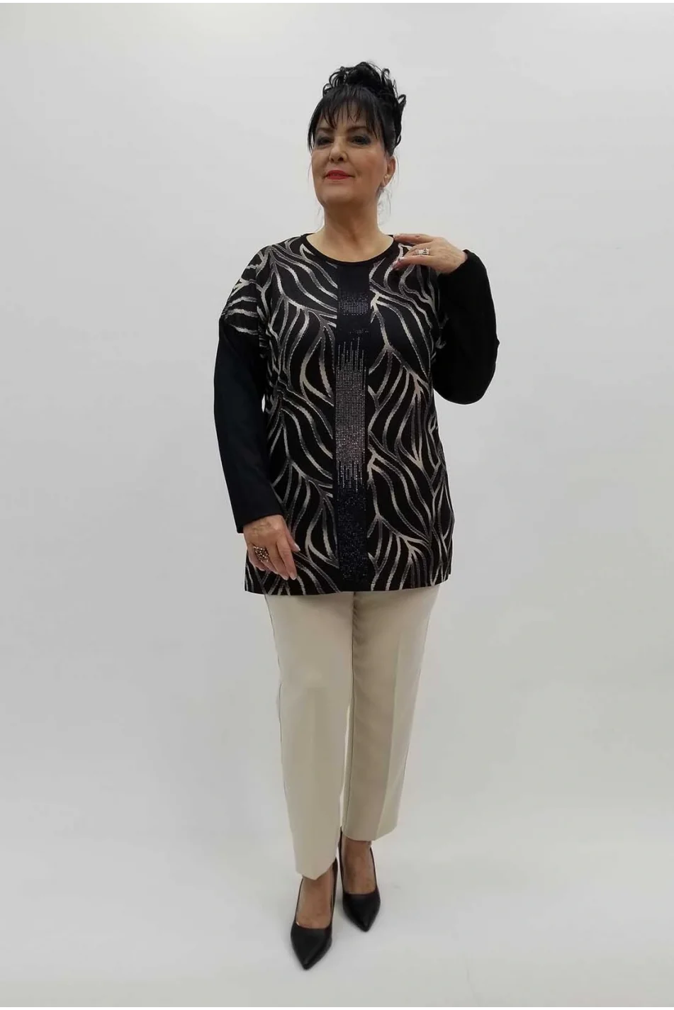 Miraggio Büyük Beden Bluz 4290 SİYAH