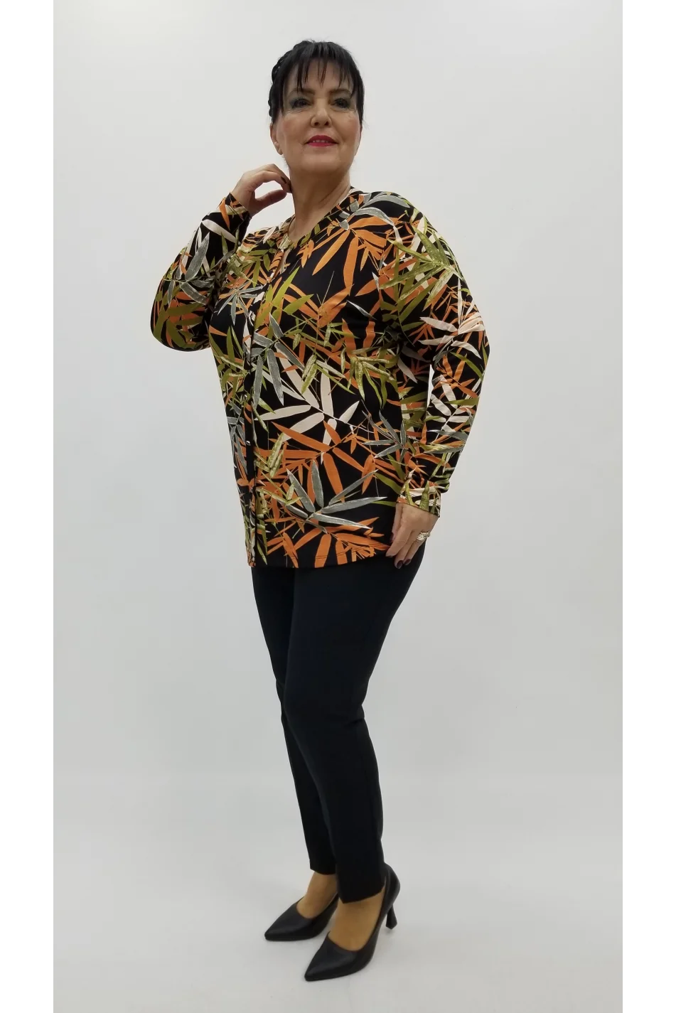 Miraggio Büyük Beden Bluz 4291 SİYAH/TABA