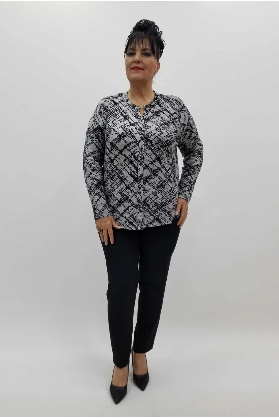 Miraggio Büyük Beden Bluz 4292 GRİ