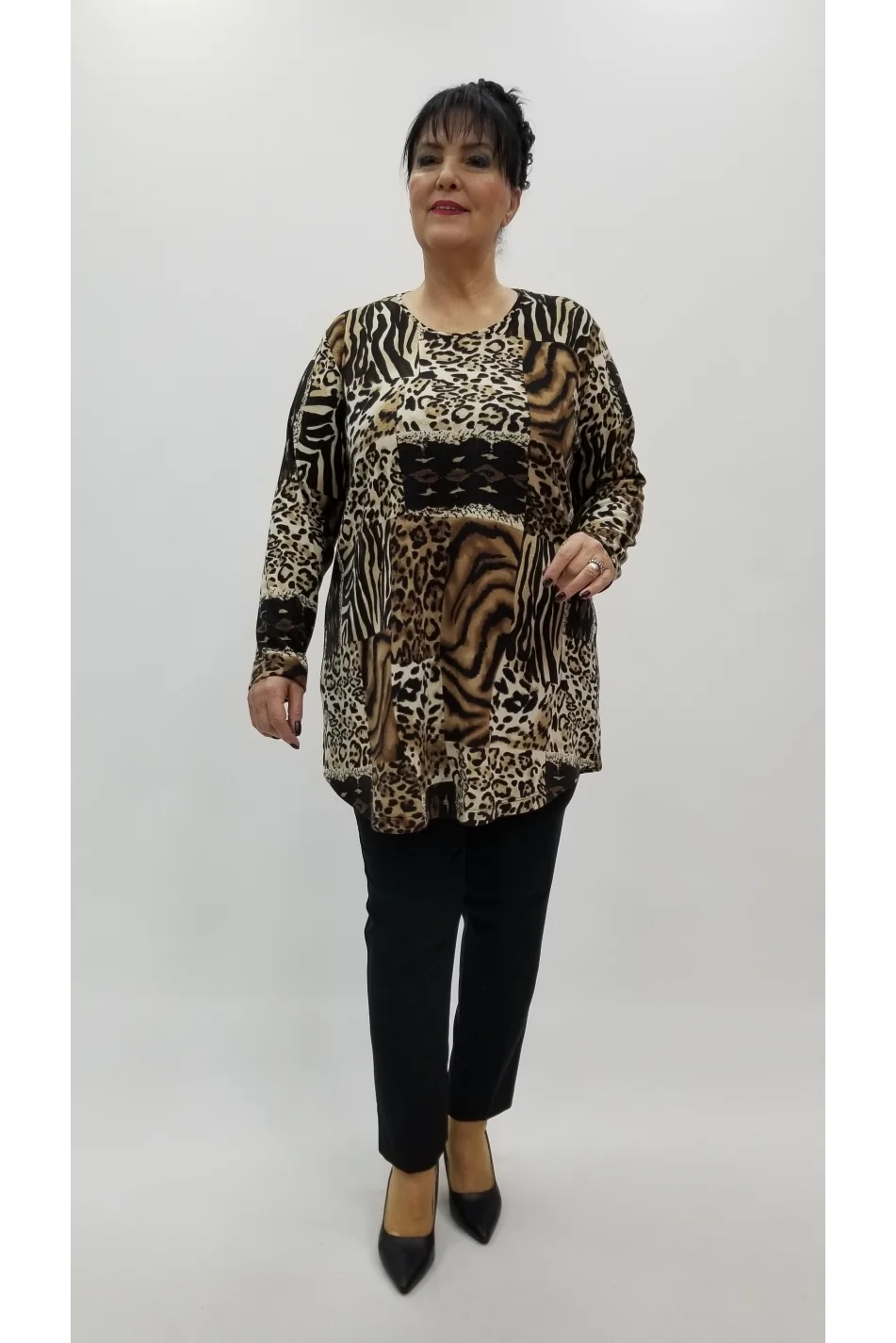 Miraggio Büyük Beden Bluz 4308 KAHVE