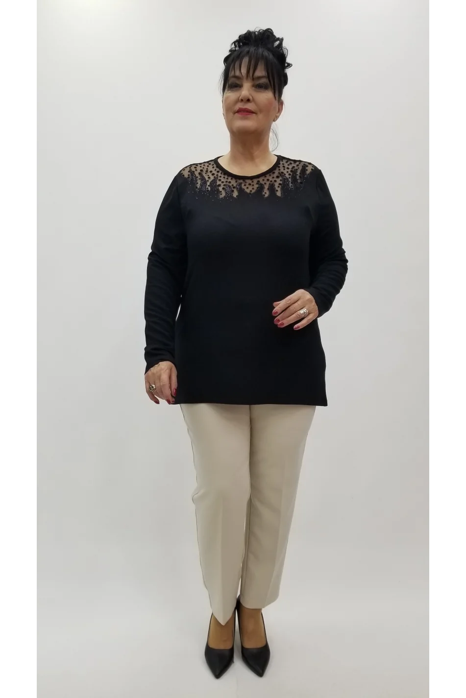 Miraggio Büyük Beden Bluz 4331 SİYAH