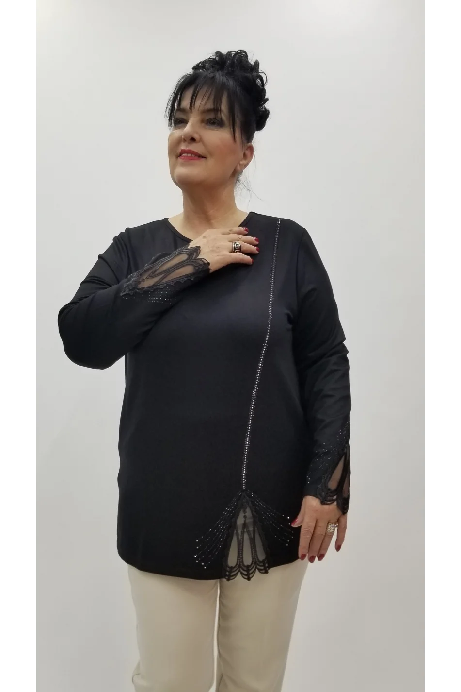 Miraggio Büyük Beden Bluz 4347 SİYAH