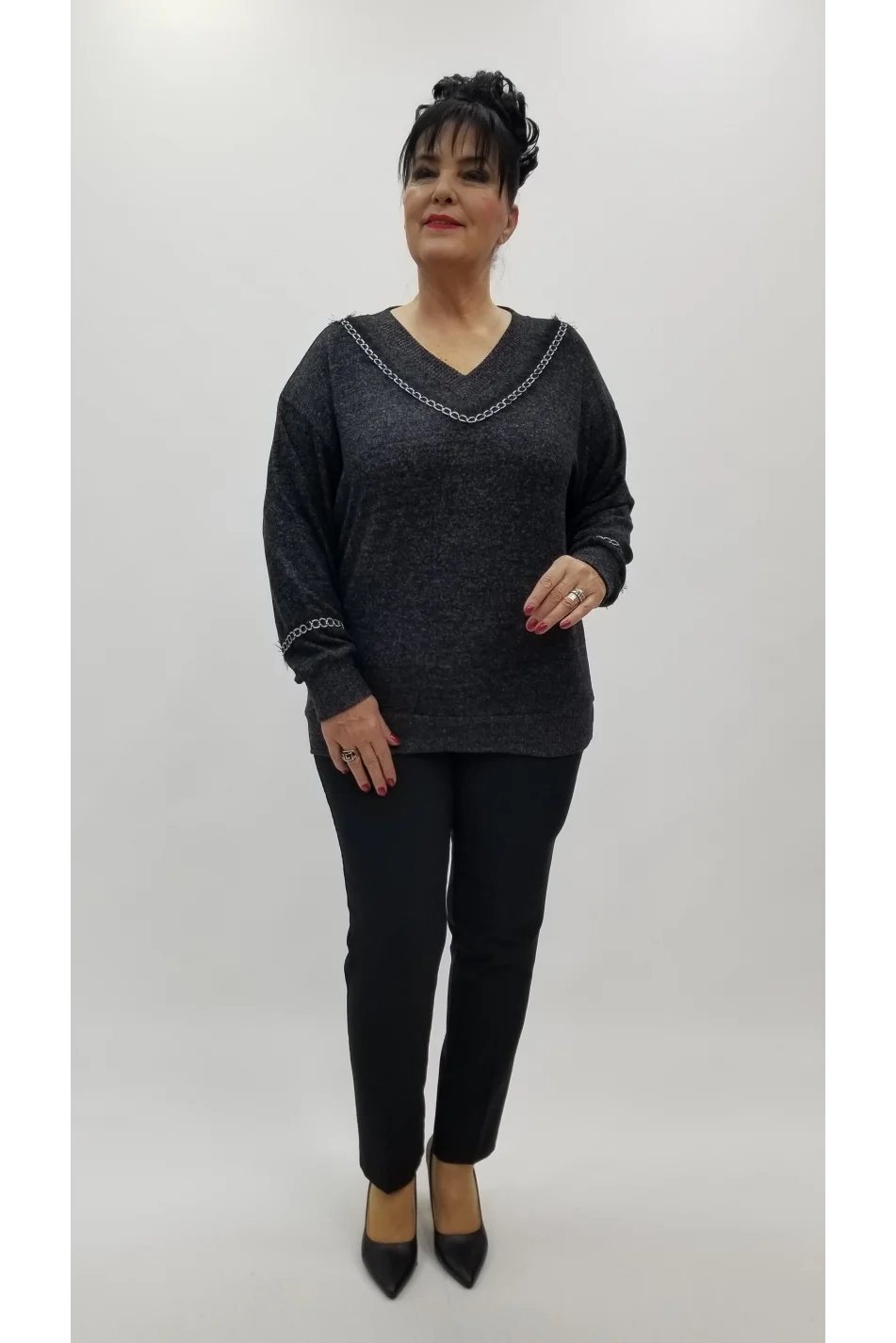 Miraggio Büyük Beden Bluz 4360 SİYAH