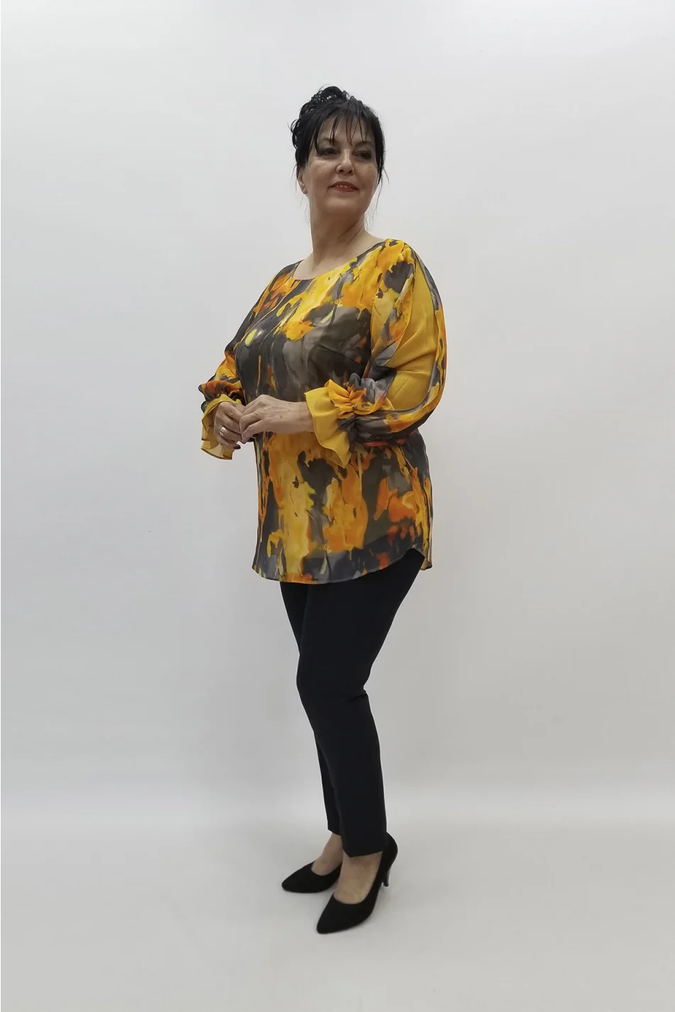 Miraggio Büyük Beden Bluz 97585 SARI