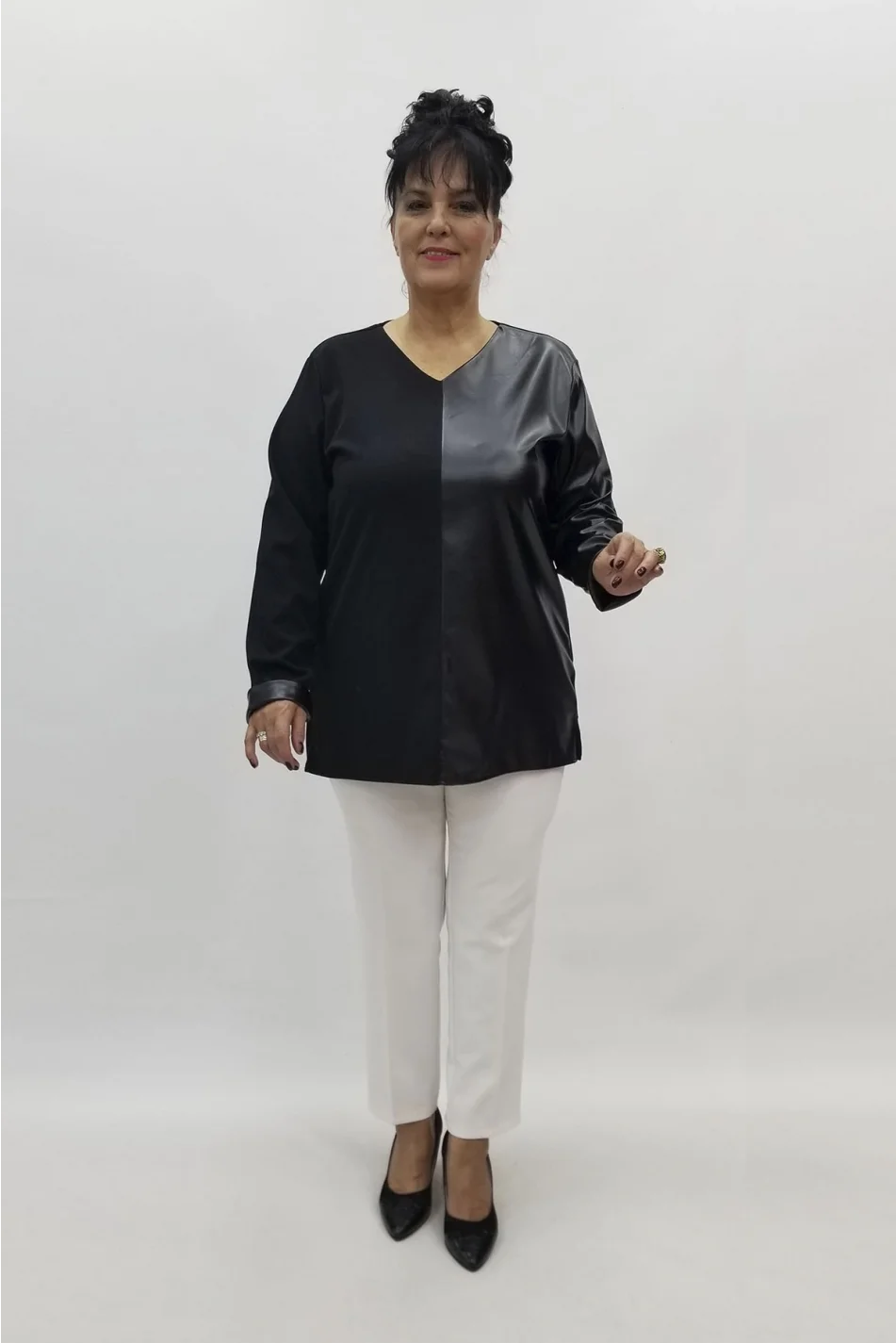 Miraggio Büyük Beden Bluz 98050 SİYAH