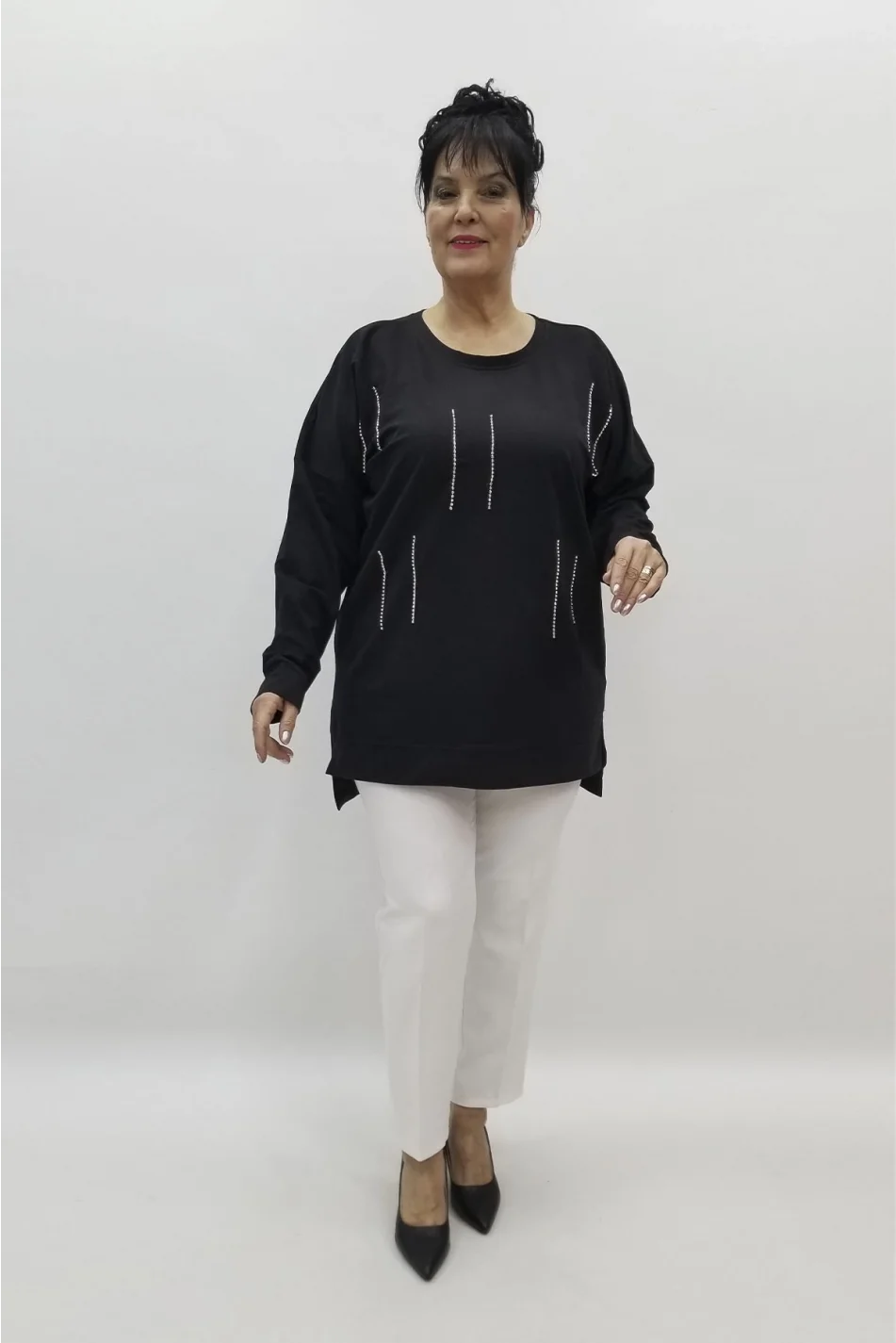 Miraggio Büyük Beden Bluz 98355 SİYAH