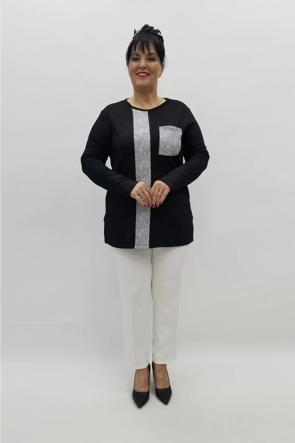 Miraggio Büyük Beden Bluz 98369 SİYAH