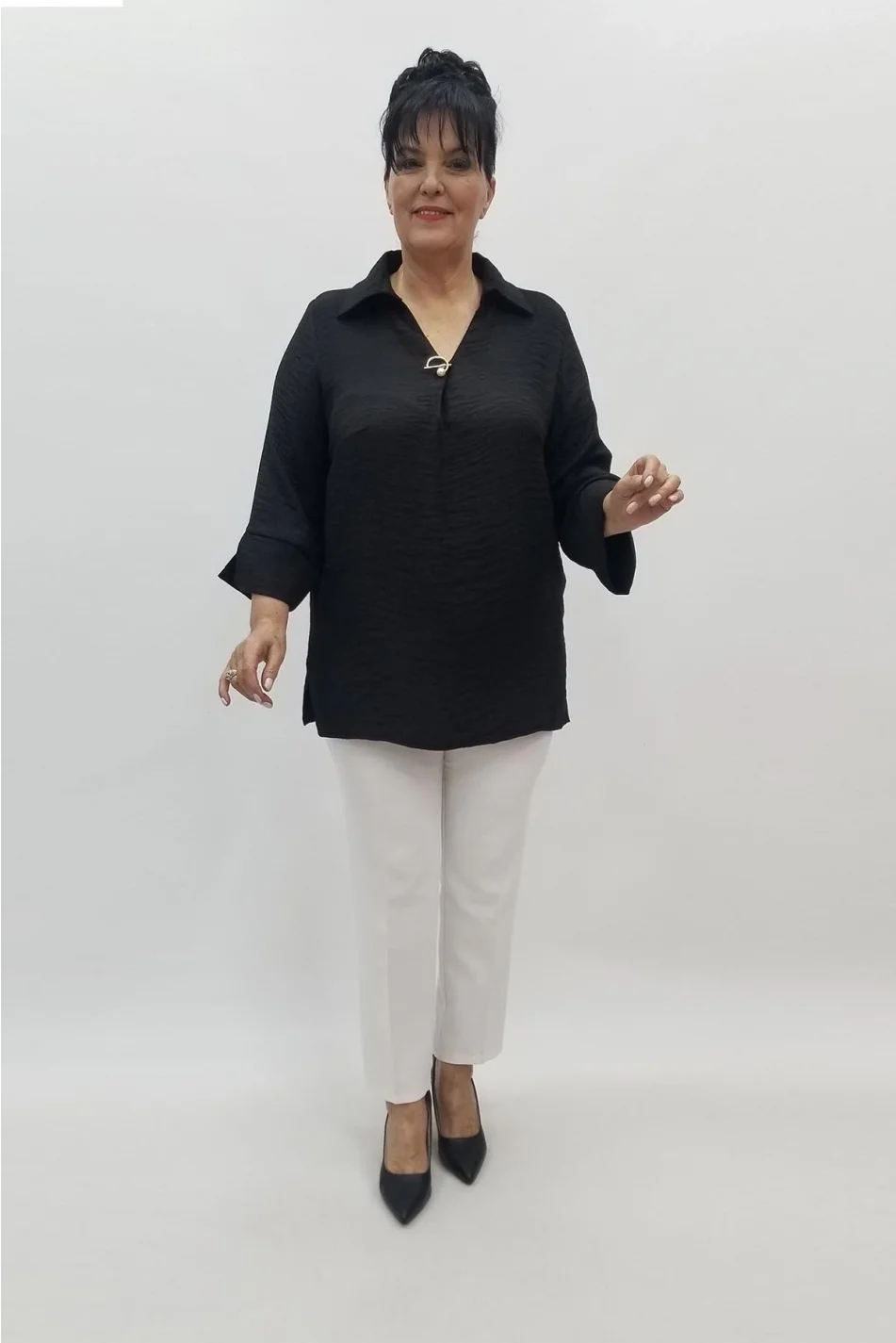 Miraggio Büyük Beden Bluz 98394 SİYAH