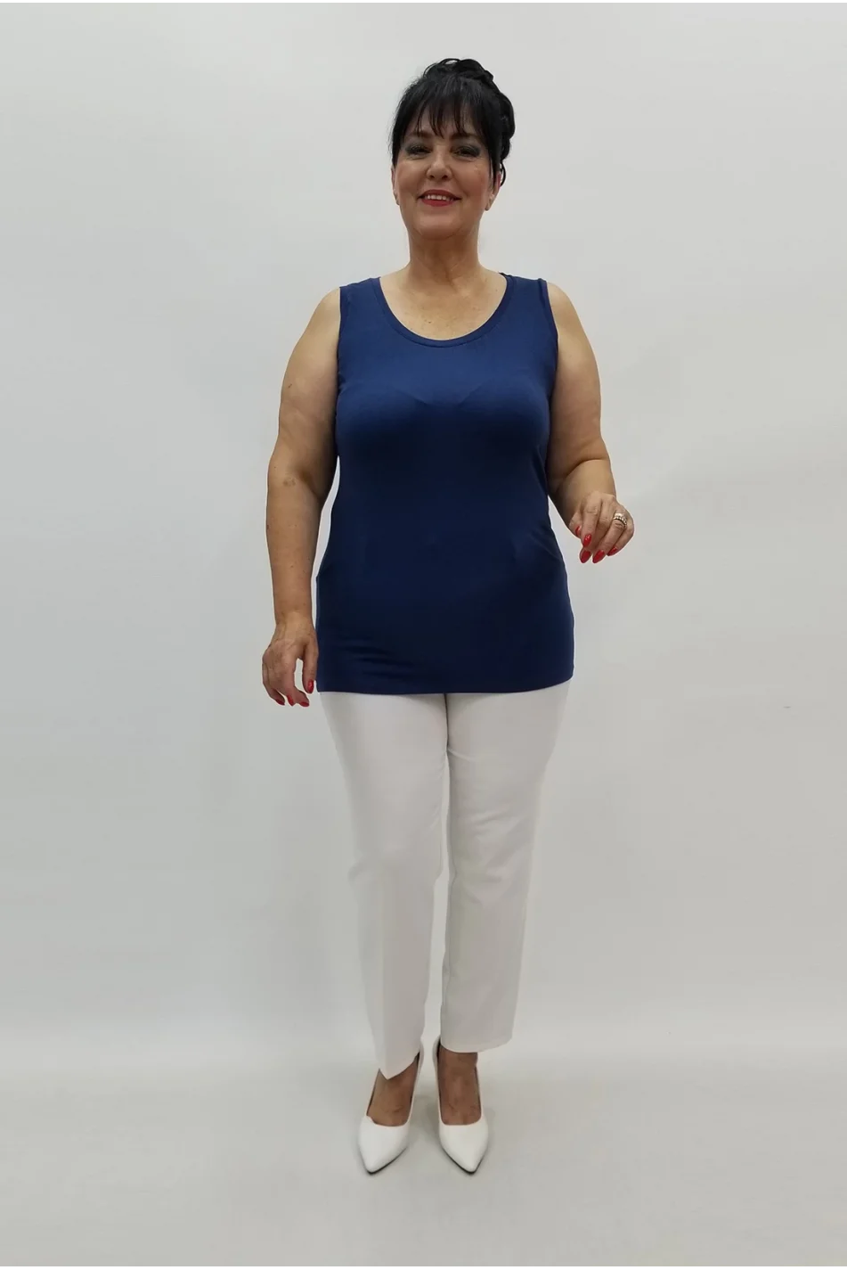 Miraggio Büyük Beden Bluz 98409 LACİVERT