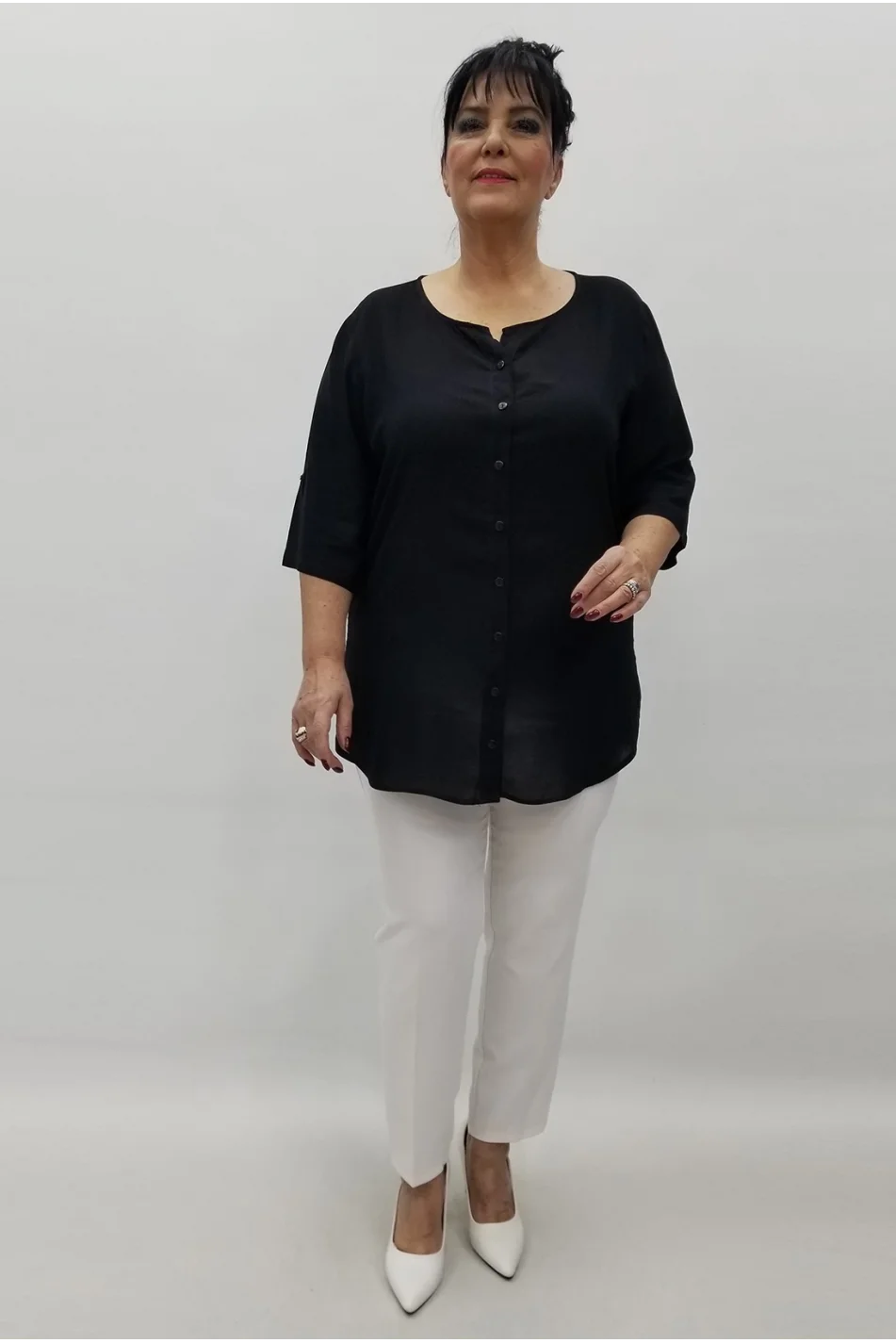 Miraggio Büyük Beden Bluz 98459 SİYAH