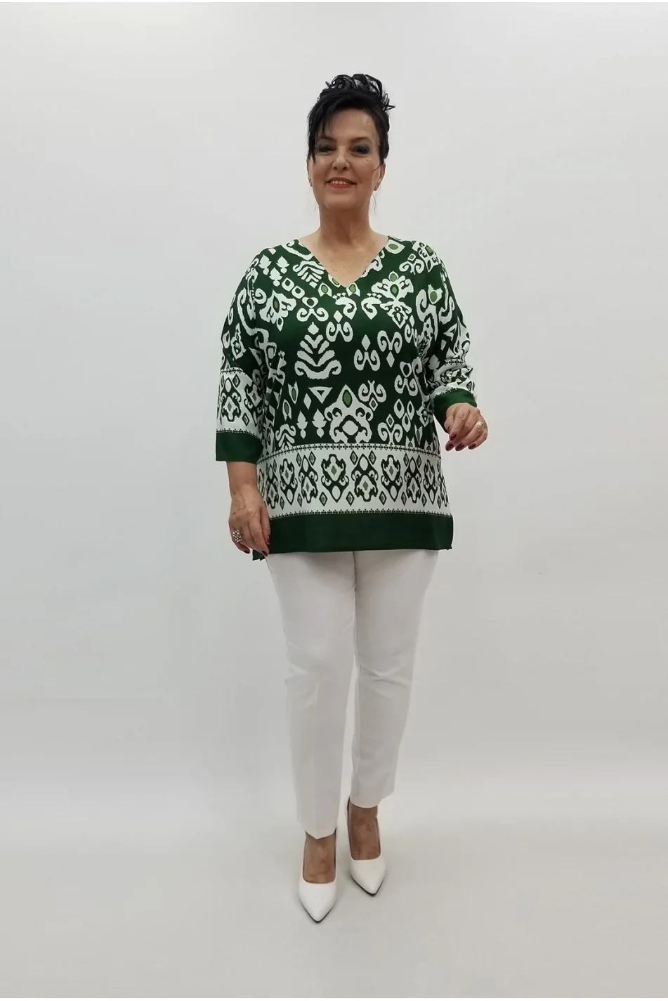 Miraggio Büyük Beden Bluz 98514 YEŞİL