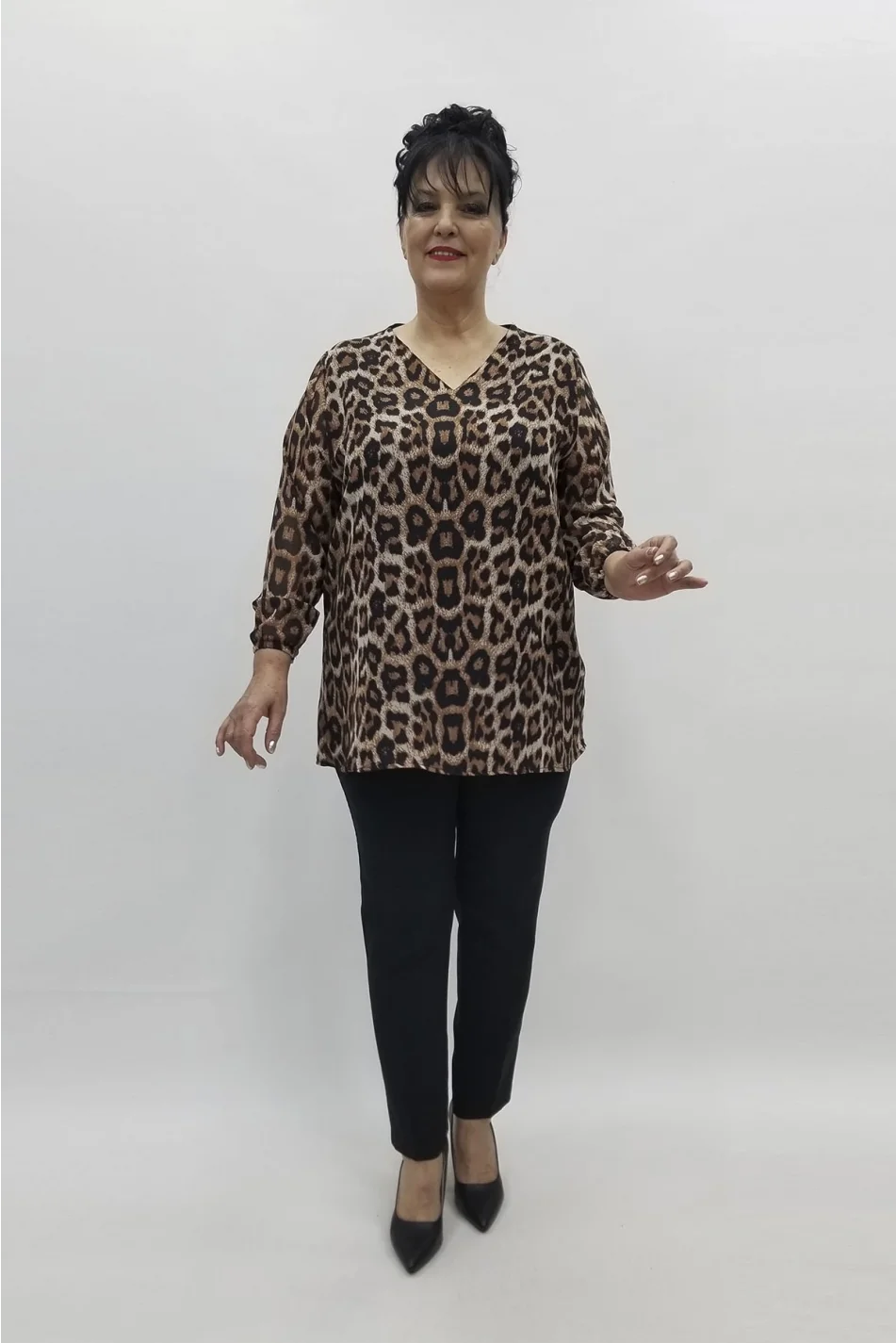 Miraggio Büyük Beden Bluz 98548 KAHVE