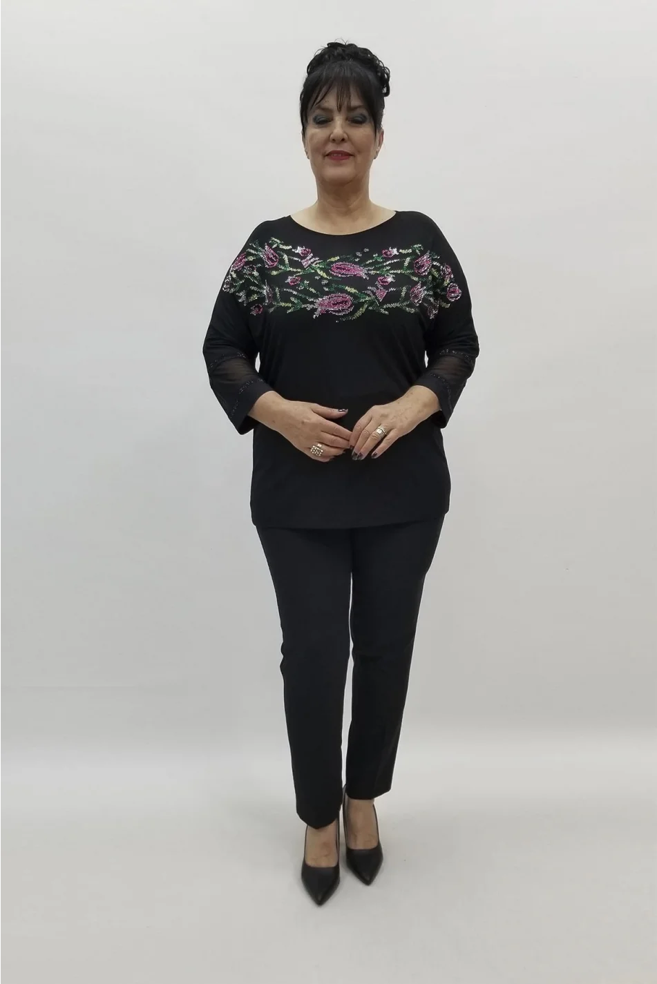 Miraggio Büyük Beden Bluz 98632 SİYAH