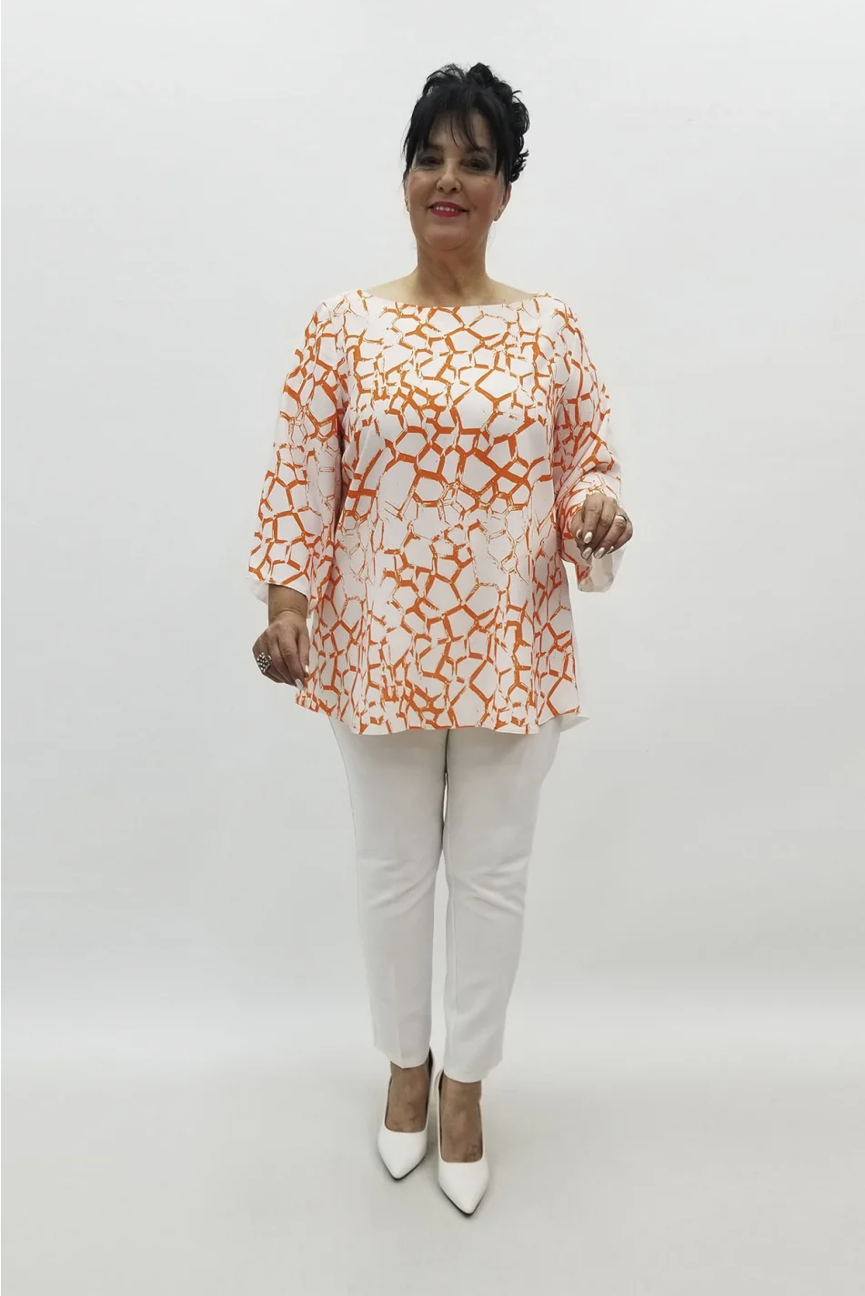 Miraggio Büyük Beden Bluz 98704 ORANJ