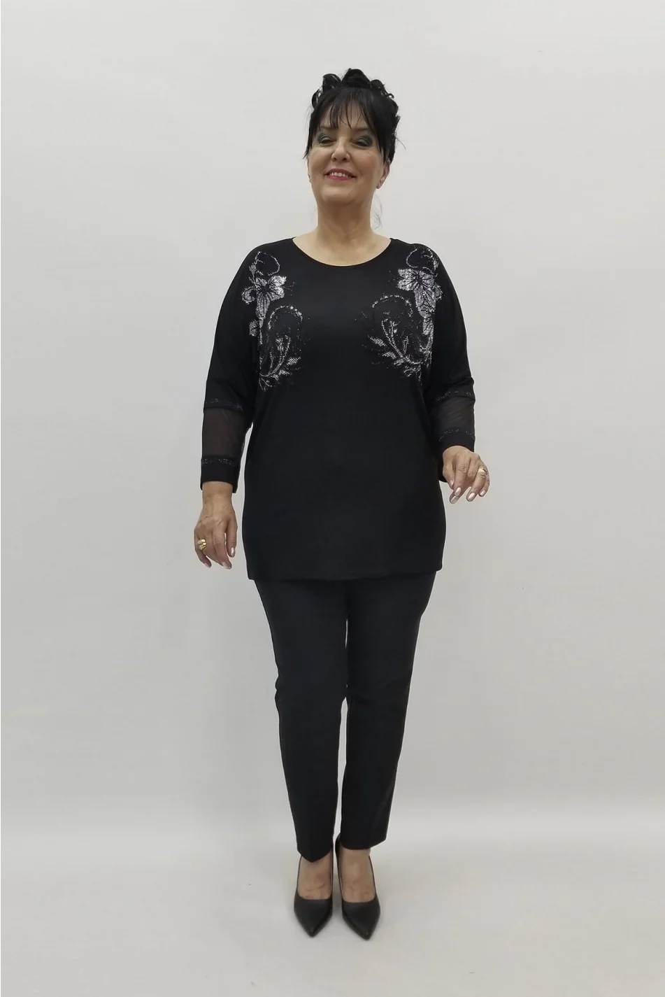 Miraggio Büyük Beden Bluz 98735 SİYAH