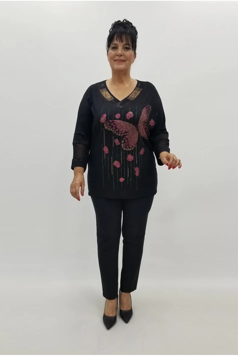 Miraggio Büyük Beden Bluz 98916 SİYAH