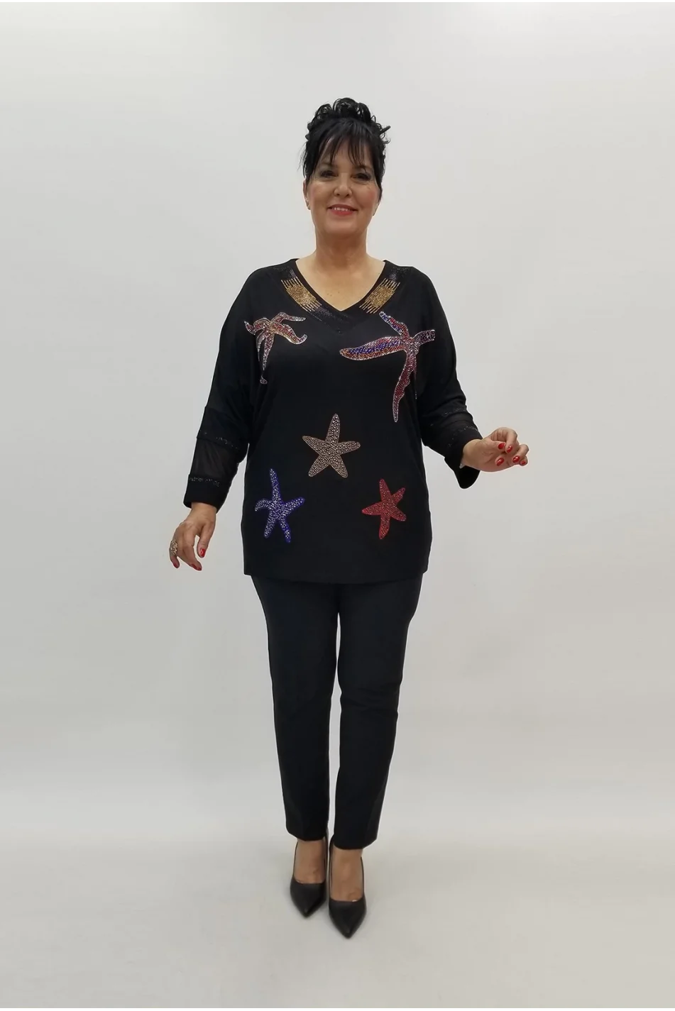 Miraggio Büyük Beden Bluz 98917 SİYAH